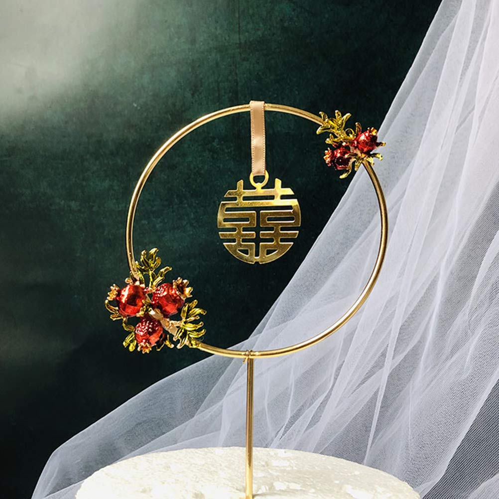 Chinese Style Cake Toppers - Creative Iron Ring Cupcake Decorations, Dessert Picks for Wedding, Birthday Party Supplies | Perfect for Wedding Cakes, Cupcake Displays, and Dessert Table Decorations