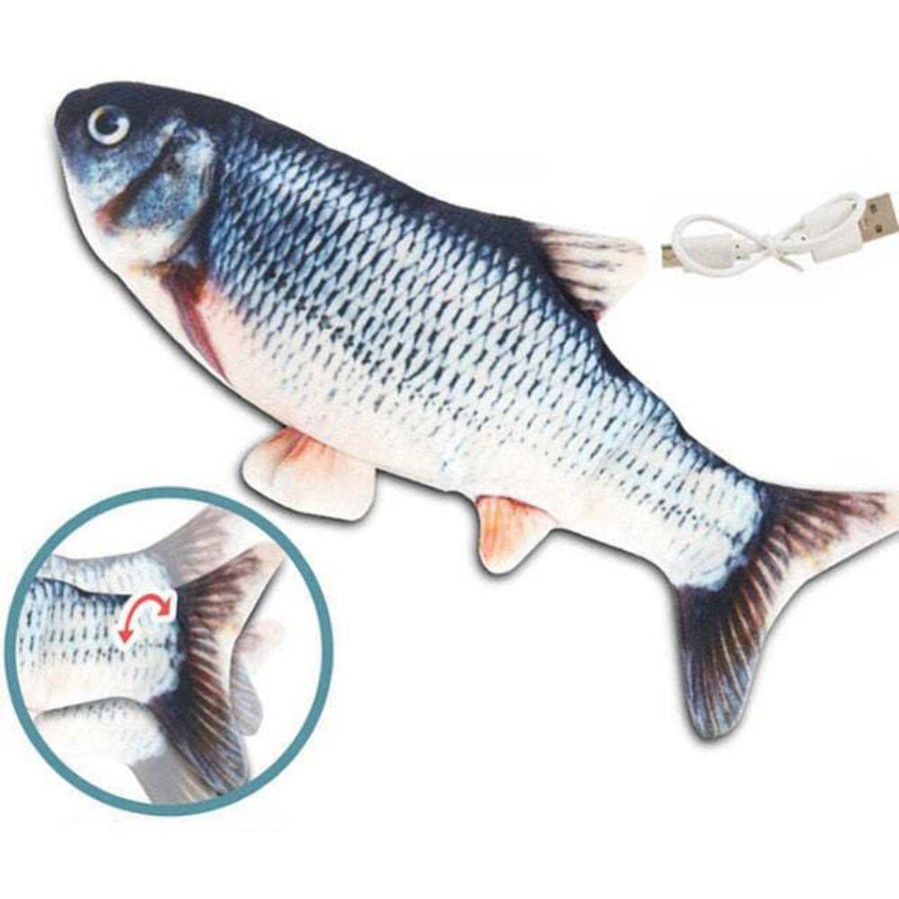 Interactive Electric Flipping Fish Cat Toy - Automatic Moving Kitten Plaything with Realistic Motion & Catnip - Perfect for Playtime, Exercise & Boredom Relief for Indoor Cats