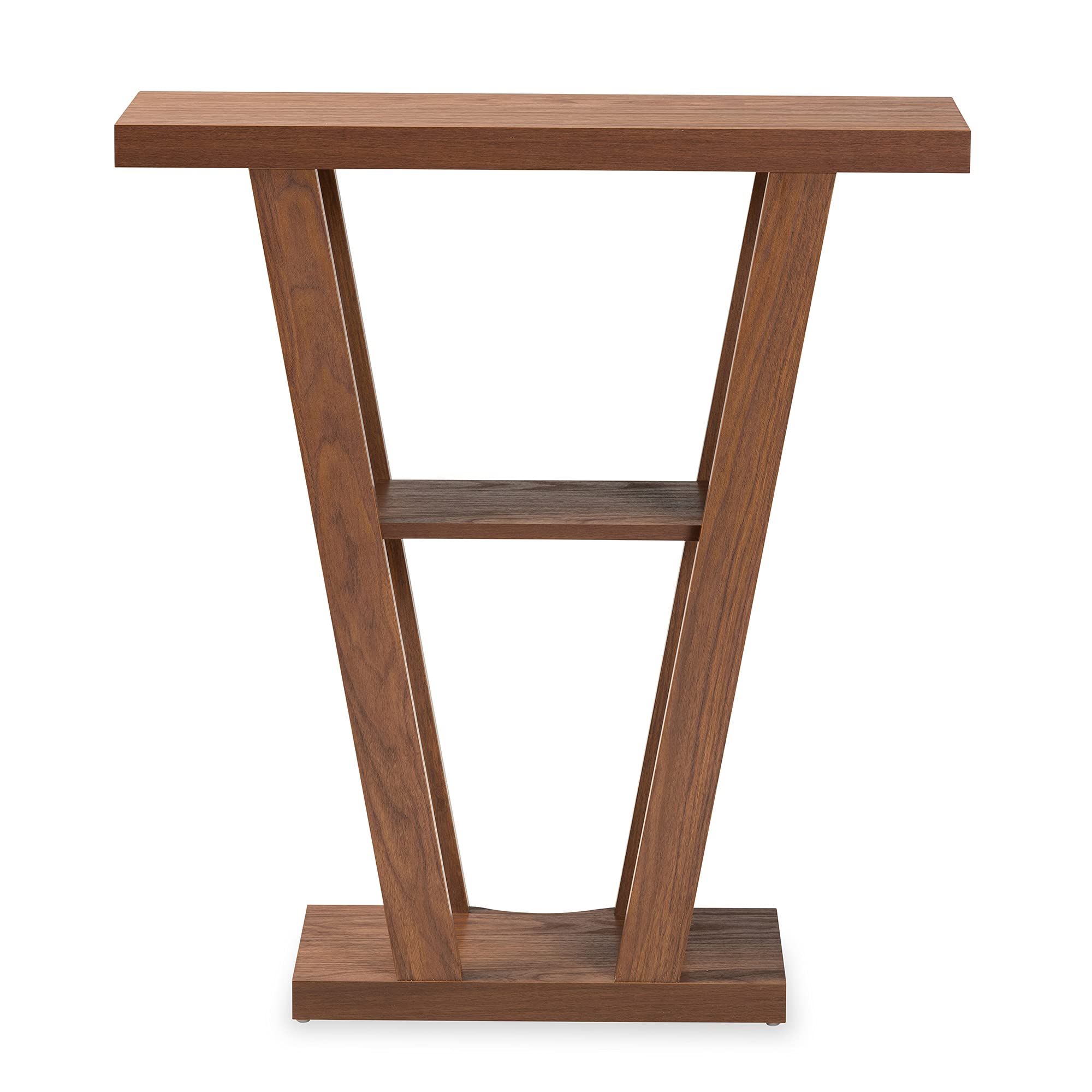 Baxton Studio Boone Console Table - Solid Wood Entryway Table, Walnut Brown Finish - Perfect for Hallway, Living Room & Home Decor