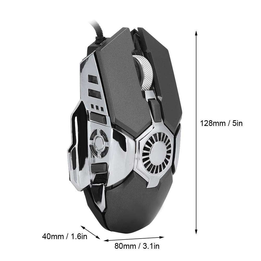 125 Gaming Mouse Wired - RGB Backlit Ergonomic Mouse with 6 Programmable Buttons for PC, Laptop, Desktop | Perfect for FPS, MOBA & MMO Games (Gray)