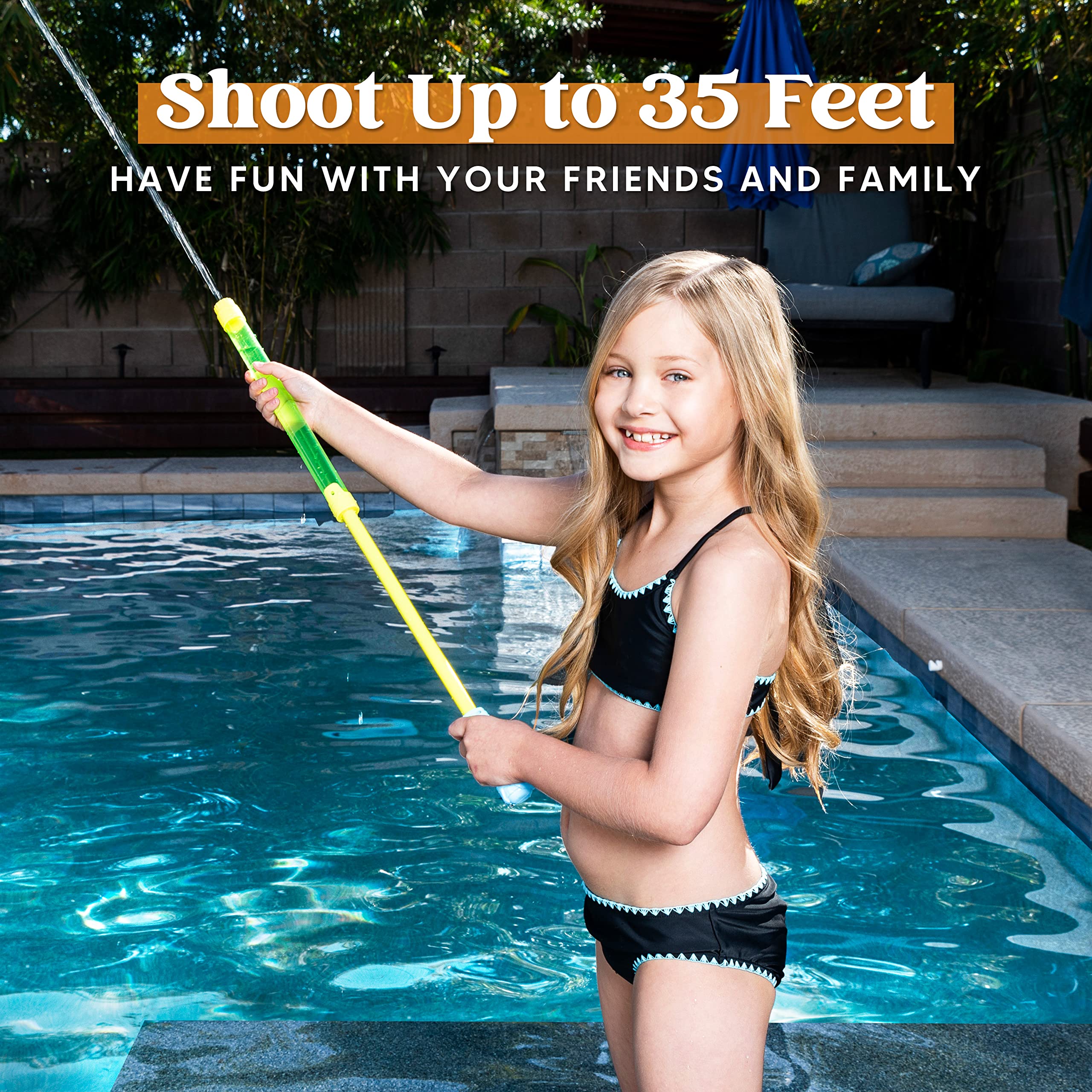 JOYIN 6 Pack Super Blaster Water Guns - 16.5 Inch Large Water Squirt Guns for Kids, Outdoor Summer Pool Beach Toys for Water Fights, Birthday Party Favors and Backyard Fun