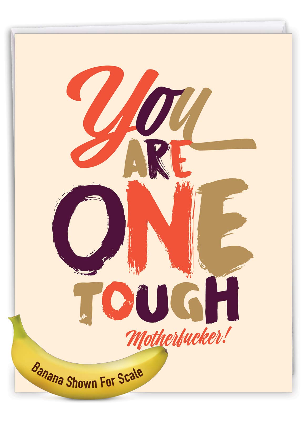 Funny Get Well Soon Card - Jumbo 8.5x11 Inch Humorous Greeting Card with Cartoons - One Tough Mother Design J6411GWG - Perfect for Cheering Up Sick Friends & Family