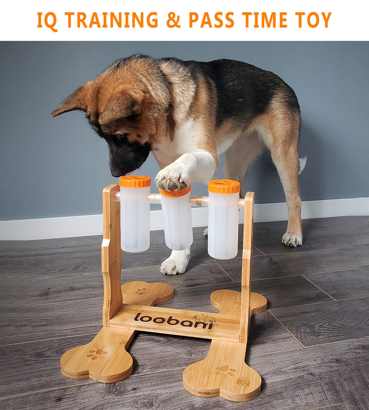 LOOBANI Interactive Dog Puzzle Toys - Wooden Treat Dispensing IQ Training Game for Small to Large Dogs | Mental Stimulation & Boredom Relief | Slow Feeder & Entertainment Toy for Indoor Play & Travel