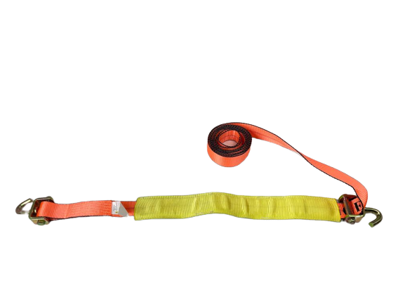 14FT Heavy-Duty Big Orange Wheel Strap with Low Pro Sleeve & Swivel Hook - Secure Tie-Down for ATV, Motorcycle, Boat & Off-Road Vehicle Transport - Ideal for Trailers, Trucks & Outdoor Adventures