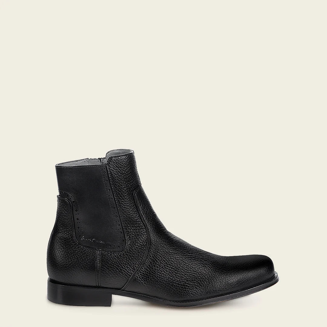 Franco Cuadra Men's Black Casual Leather Ankle Boots - G43VNBU Style for Everyday Wear & Outdoor Adventures