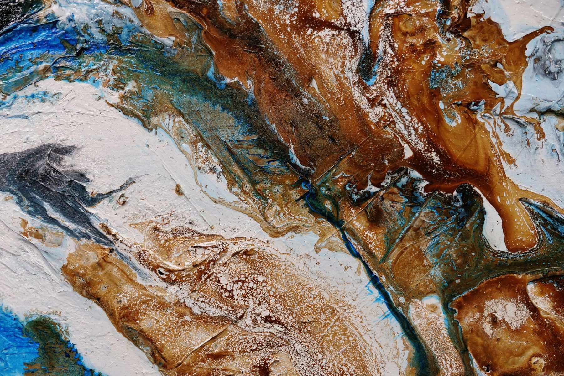 Blue Russian 160cm x 100cm Abstract Textured Painting - Rust Blue Artwork for Living Room, Bedroom & Office Wall Decor