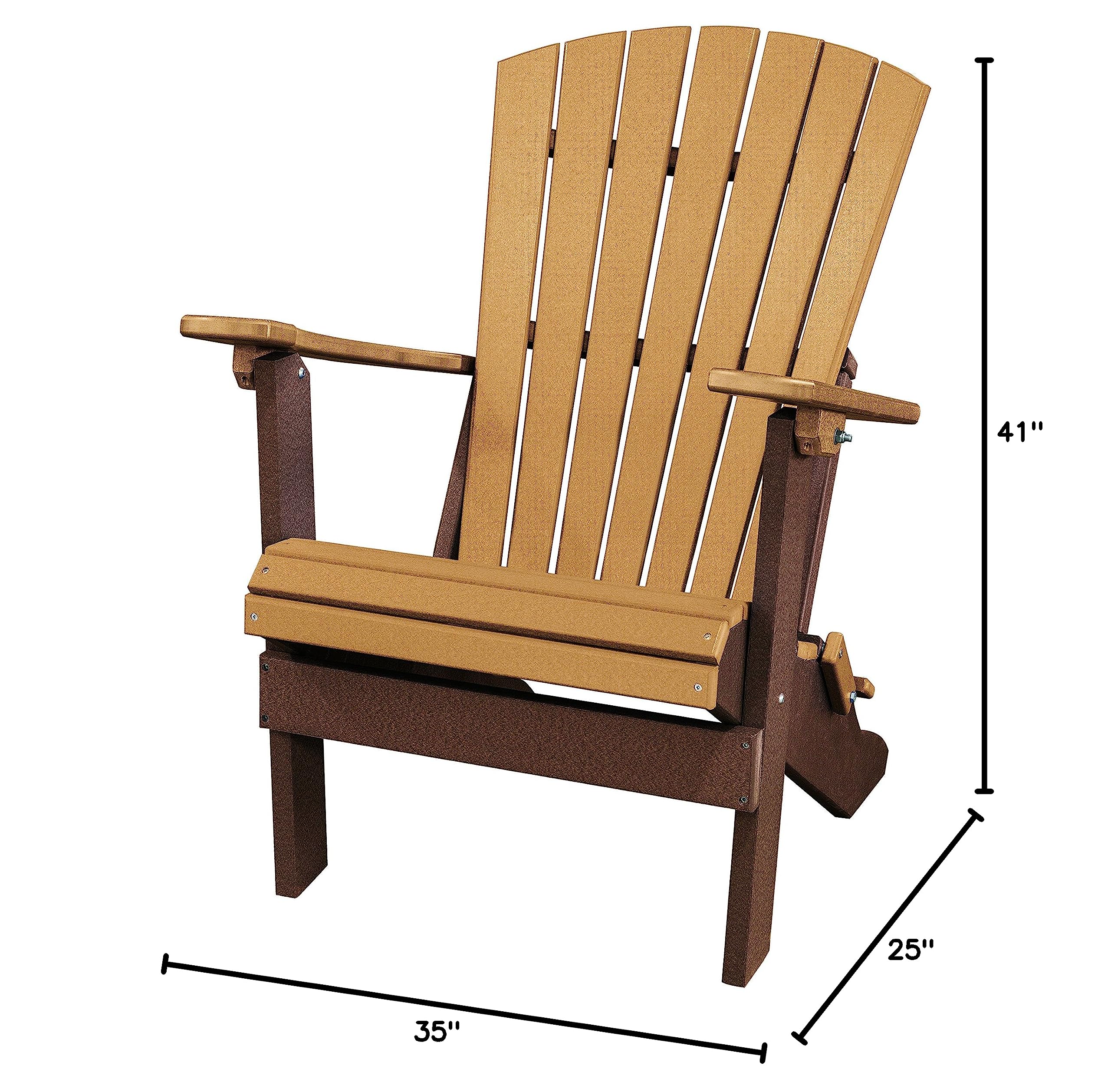 Premium Cedar Folding Adirondack Chair - OS Home & Office 519CTB, One Size, Tudor Brown - Perfect for Patio, Garden, Poolside & Outdoor Relaxation