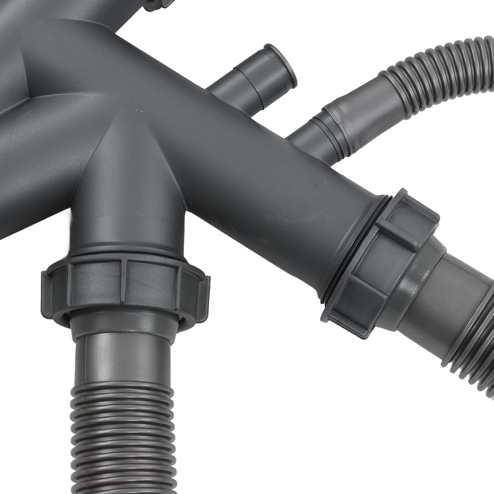 Septpenta 110mm/4.3in Double Kitchen Sink Drain with 50mm/2in Basin - Flexible, Extendable, Fast Draining, Clog-Resistant for Kitchen Sinks & Garbage Disposals | Perfect for Busy Kitchens & Food Prep Areas