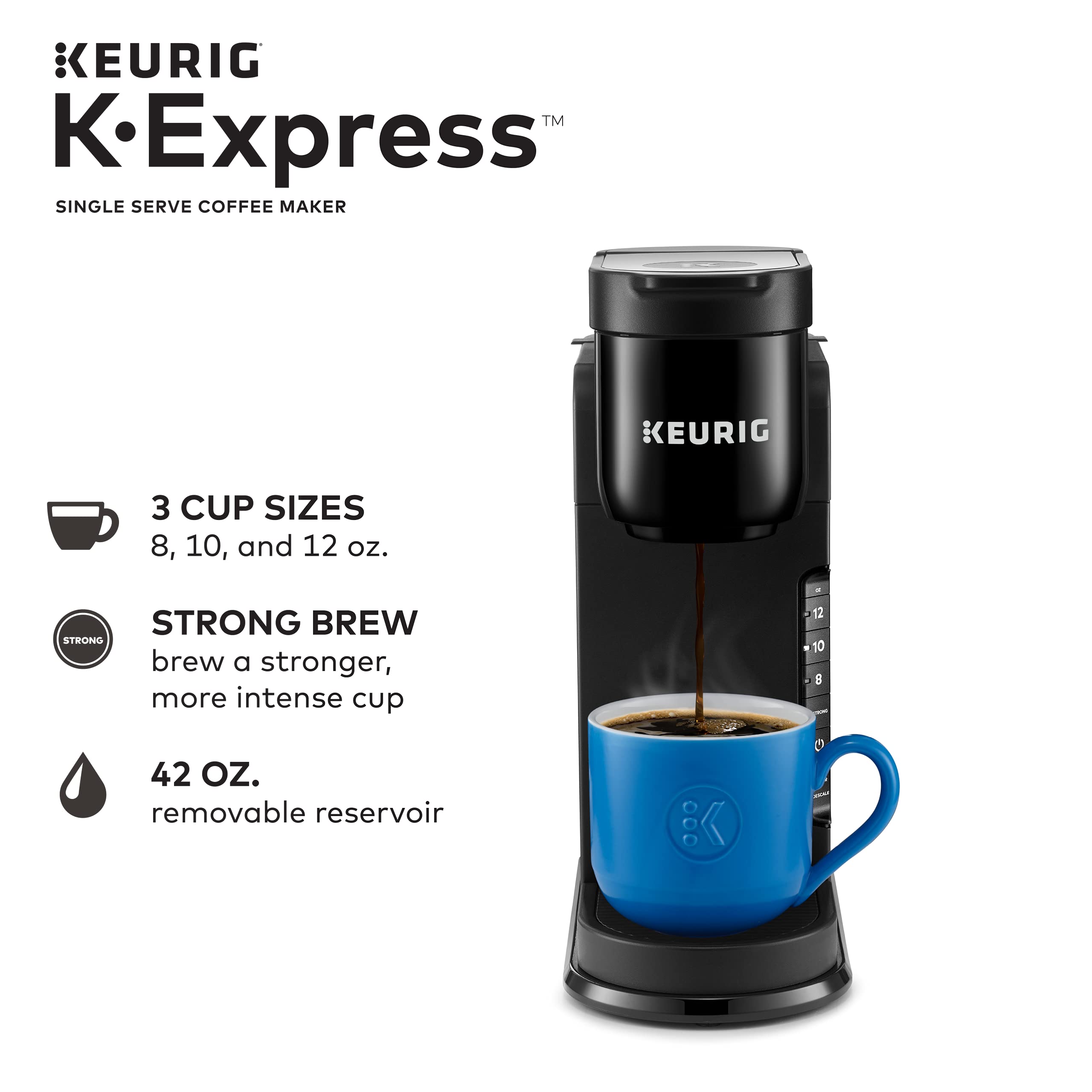 Keurig K-Express Single Serve Coffee Maker with 72 Café Bustelo Espresso Style Dark Roast K-Cup Pods - Fast Brewing for Home, Office & Small Spaces - Perfect for Espresso Lovers & Busy Mornings