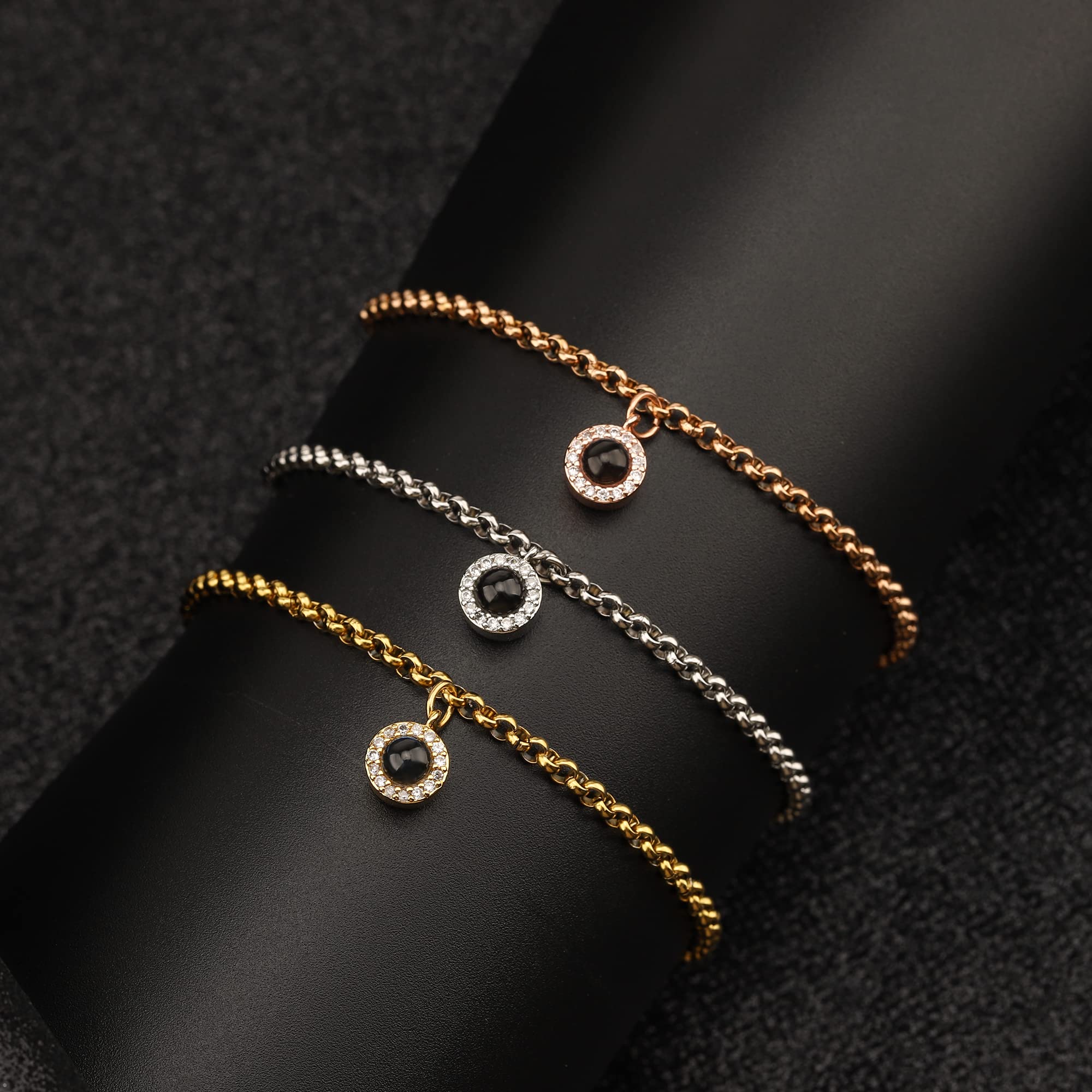 Custom Photo Bracelet for Women & Girls - Personalized Picture Projection Bracelet with Engraved Images Inside - Perfect Gift for Birthdays, Anniversaries & Special Occasions