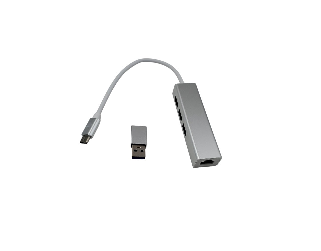 4-in-1 USB C Hub with 3 USB-A Ports & Ethernet Adapter - Perfect for MacBook, Laptop, and Office Workstations