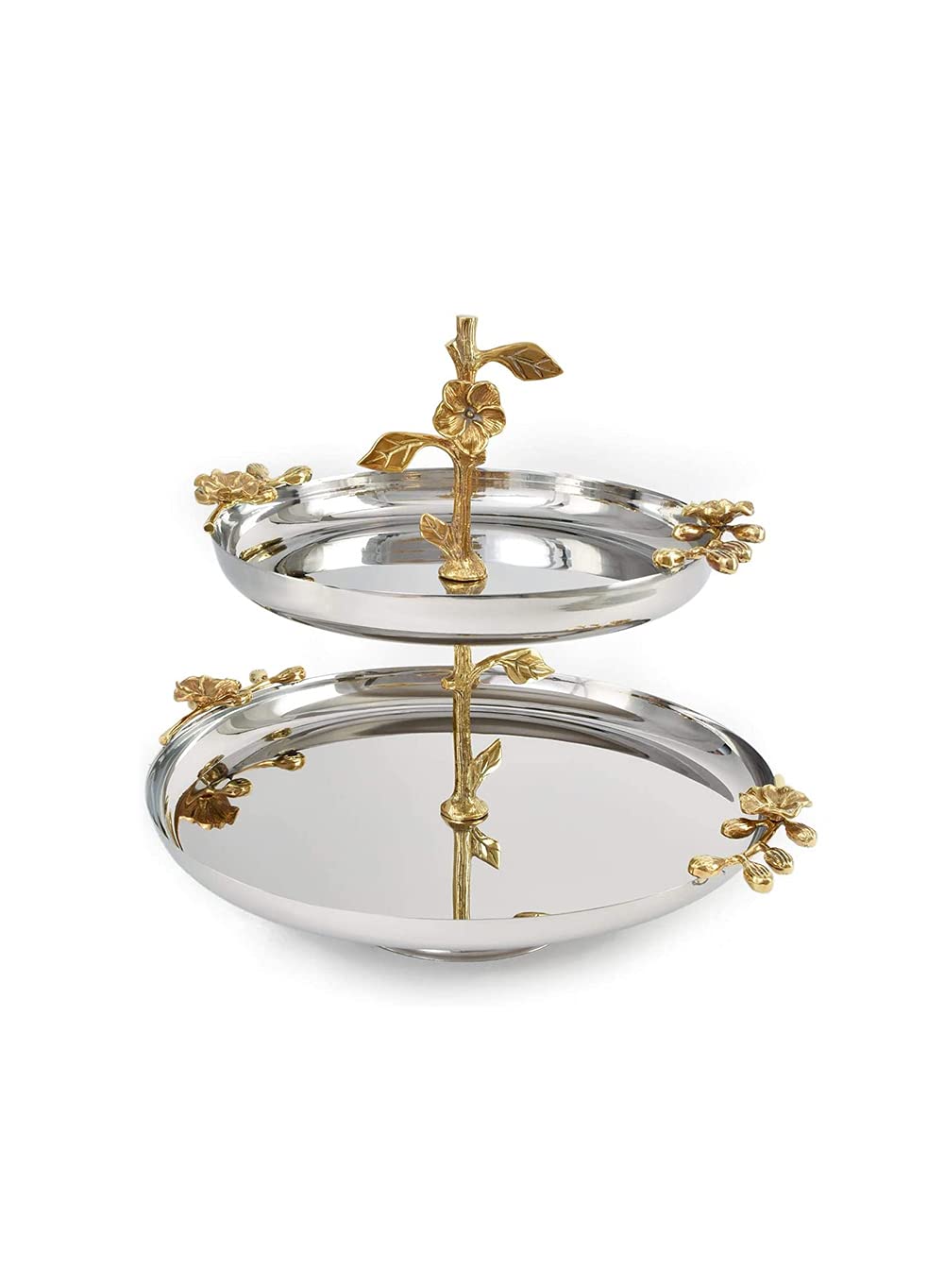 Serene Spaces Living Orchid Stem Two Tiered Serving Stand - 12