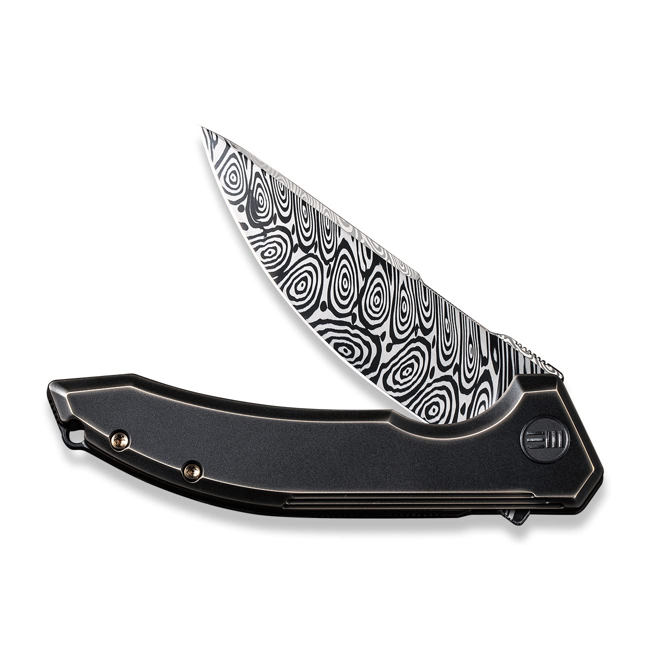 WE Knife WE21016DS1 Quixotic Framelock Folding Knife - Bronze Titanium Handle, EDC Pocket Knife for Outdoor, Camping, and Everyday Carry