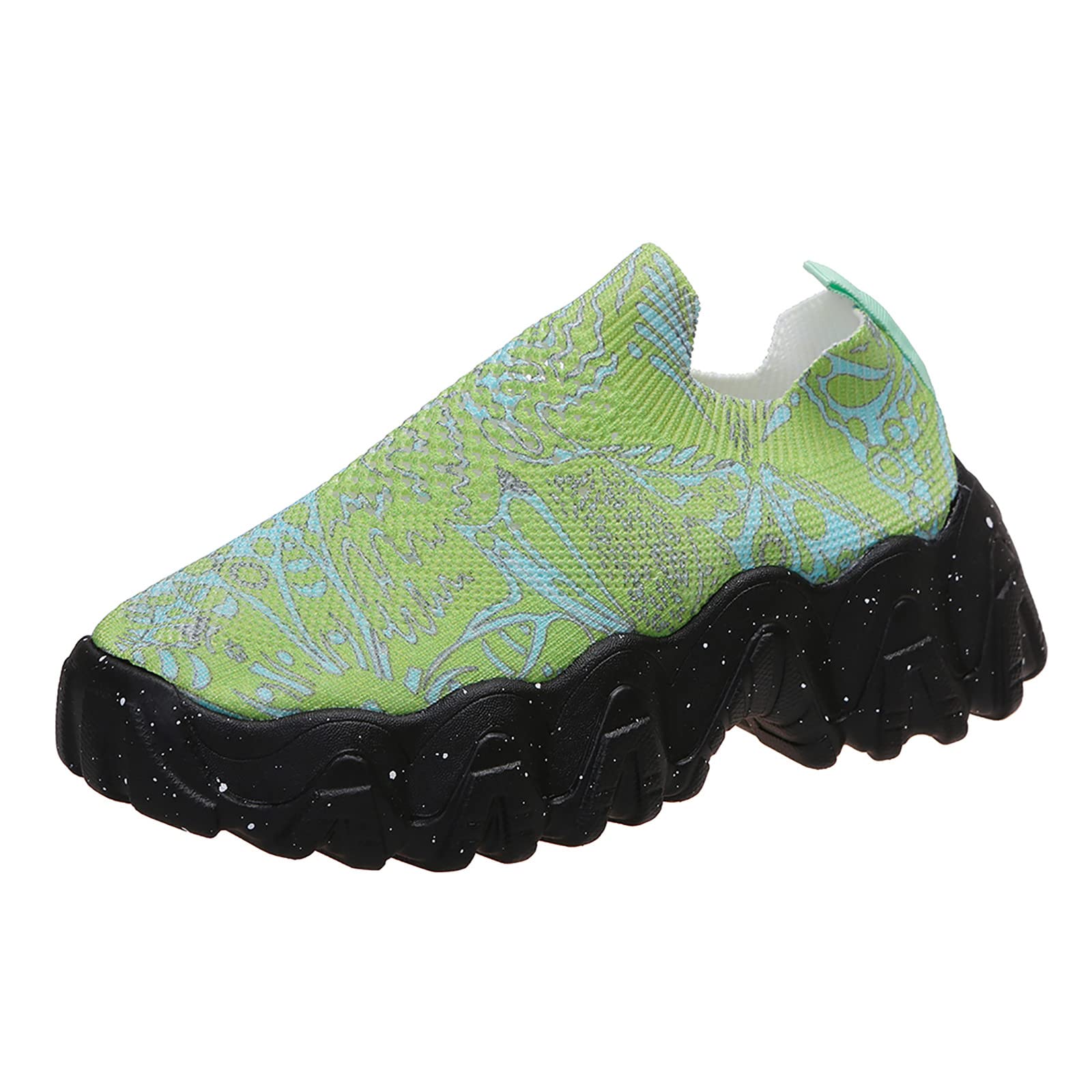 **Women's Breathable Mesh Slip-On Sneakers - Lightweight Casual Fashion Shoes for Walking, Running & Gym (Green, Size 8) | Perfect for Workouts, Errands & Everyday Comfort**