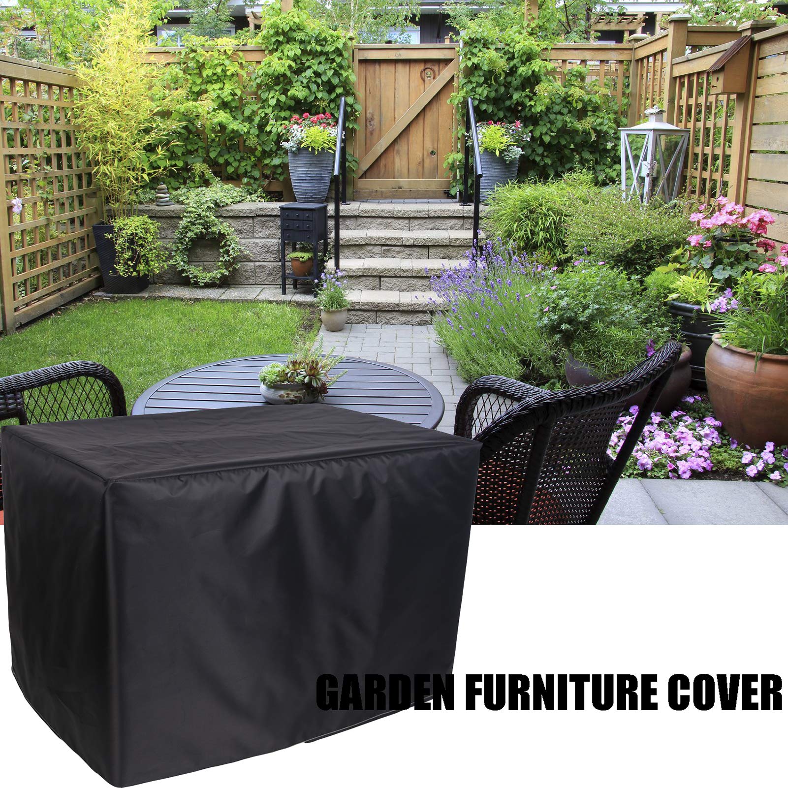 Waterproof 420D Oxford Fabric Patio Furniture Covers - Rectangular Garden Table & Chair Protector, UV-Resistant Outdoor Furniture Set Cover for All Weather Protection | Perfect for Backyard, Deck, and Poolside Use
