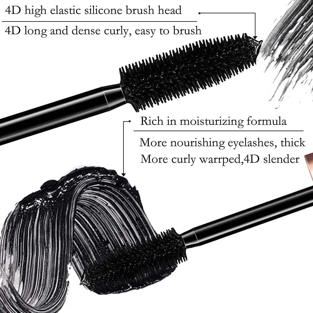 4D Silk Fiber Lash Mascara - Waterproof & Smudge-Proof Eyelash Extension Kit for Longer, Thicker Lashes | Natural Look, No Clumping | 3 Pack for Daily Makeup, Party & Special Occasions