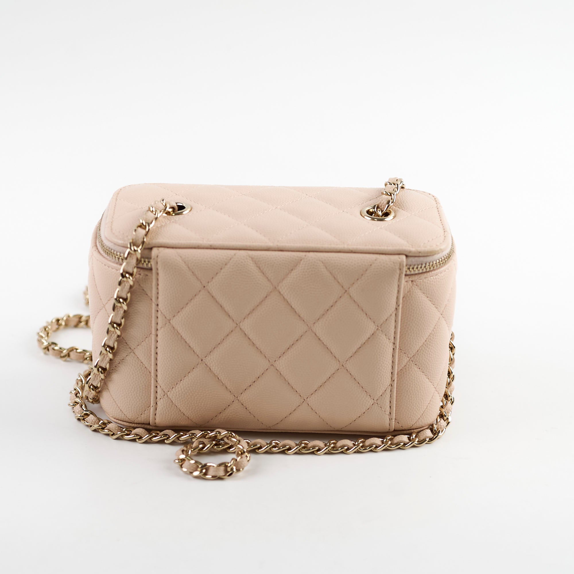Chanel Mini Vanity Bag Caviar Leather Beige Claire 31 Series 2021 - New Version Luxury Crossbody Bag for Women, Perfect for Parties, Dating & Evening Events