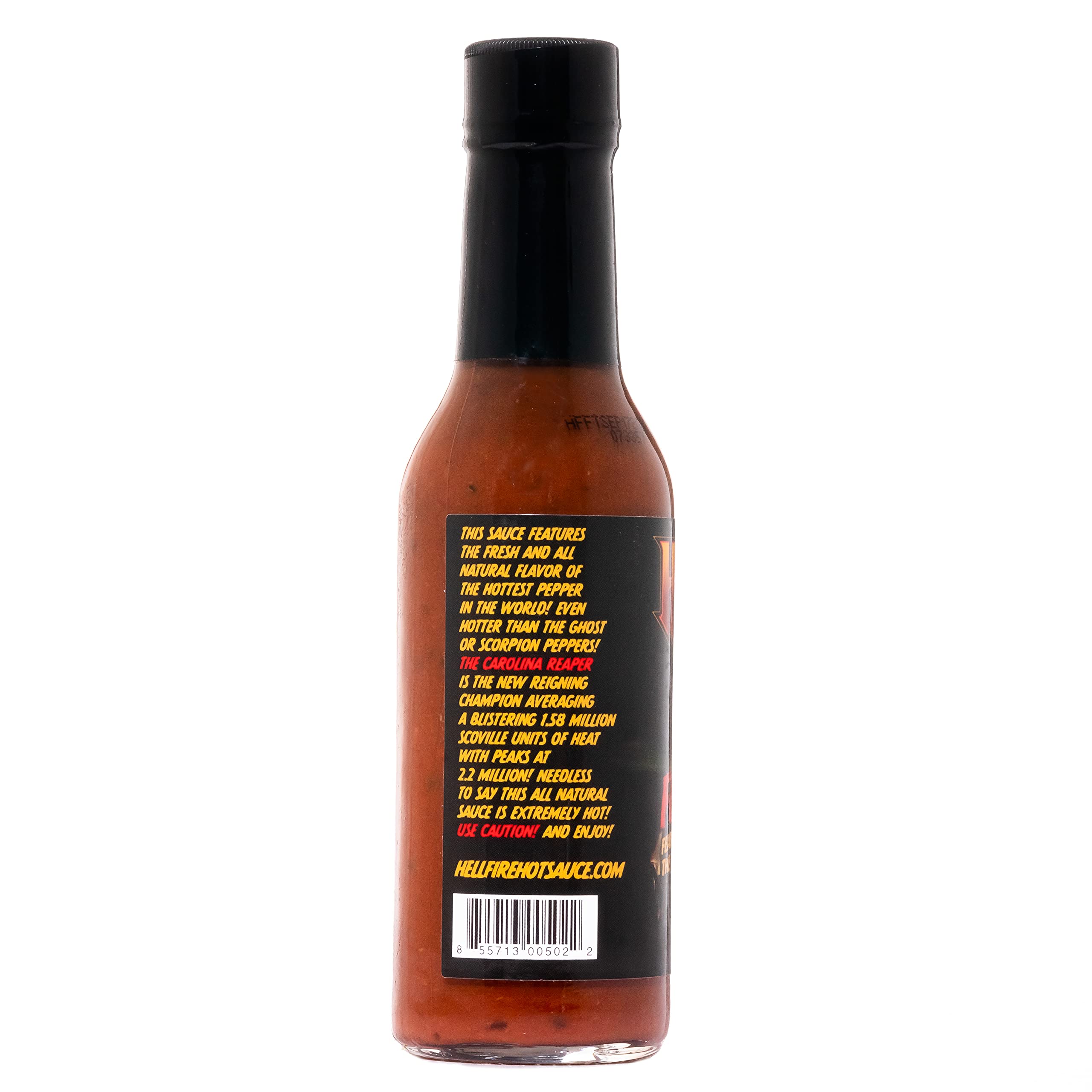 Hellfire Fear This! Award Winning Carolina Reaper Hot Sauce - 5oz Bottle (148ml) - World's Hottest Pepper Sauce for Wings, Tacos, Burgers & Spicy Food Lovers