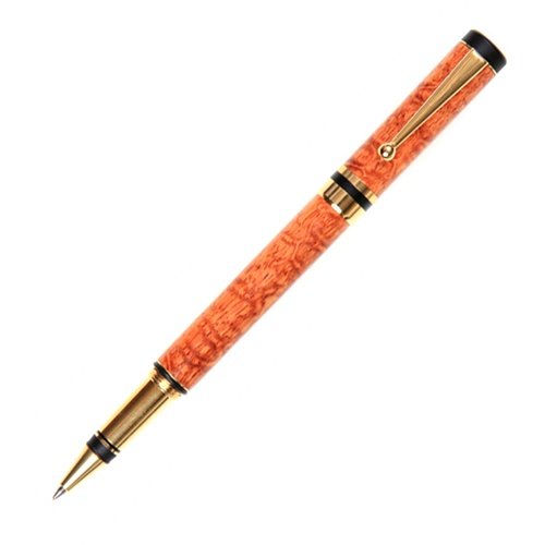 Premium Lanier Elite Rollerball Pen with 24K Gold Trim & Exotic Afzelia Snakeskin Barrel - Luxury Writing Instrument for Business Gifts, Executive Office, and Special Occasions