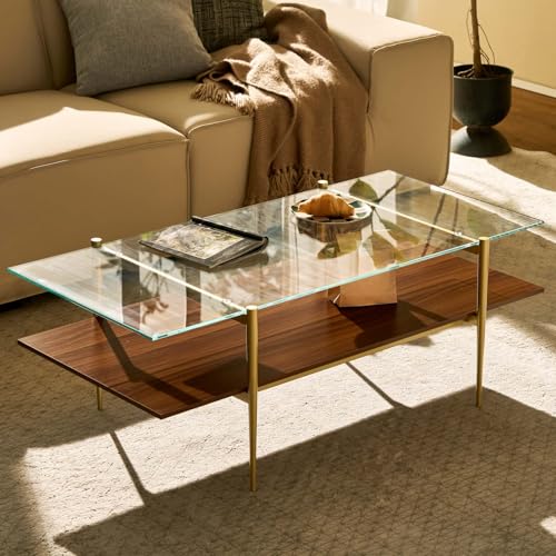 Gold Frame & Clear & Walnut