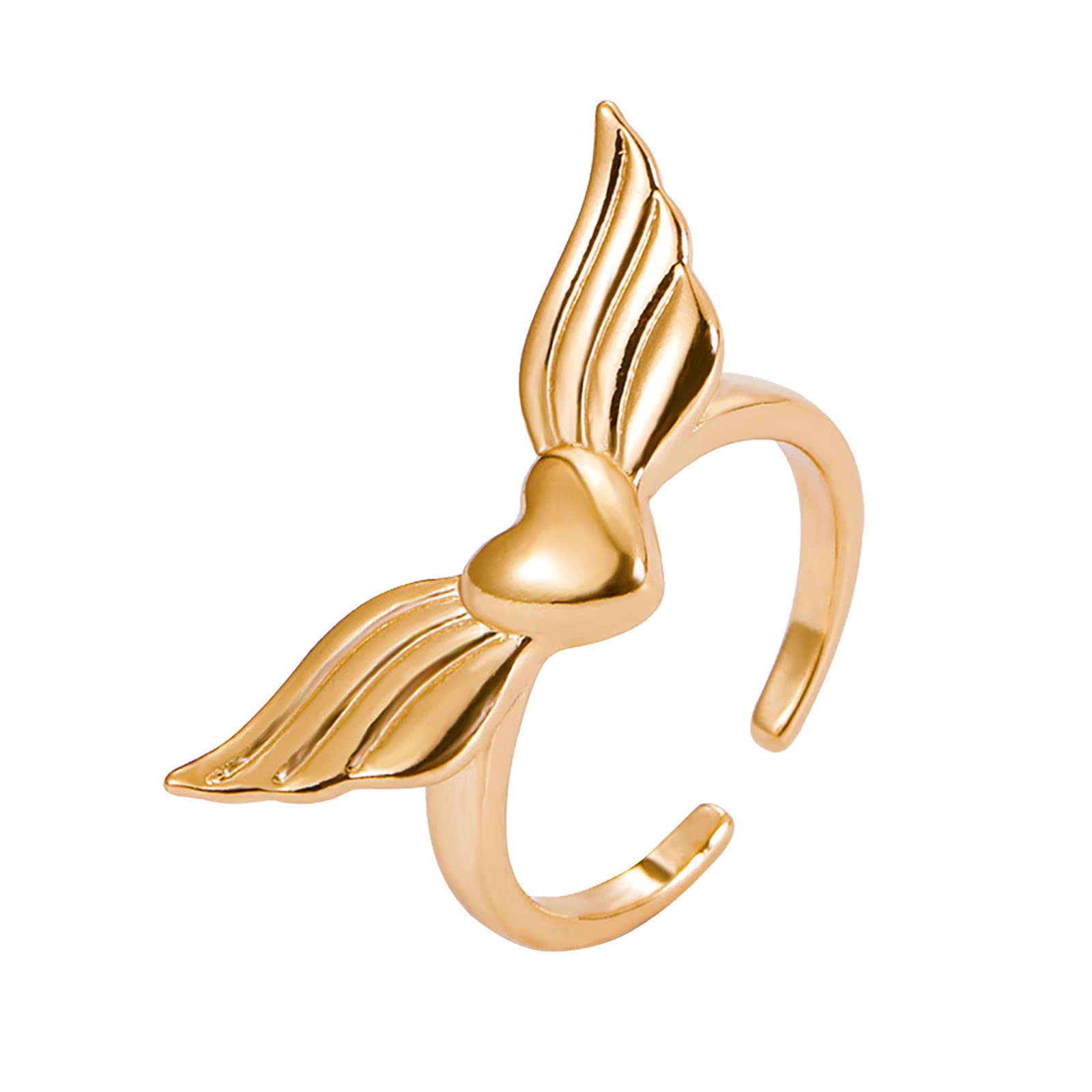 Elegant Gold Minimalist Angel Ring - Open Love Index Ring for Women, Proposal & Engagement Gift, Bridal Party Jewelry (Perfect for Weddings, Anniversaries & Romantic Occasions)