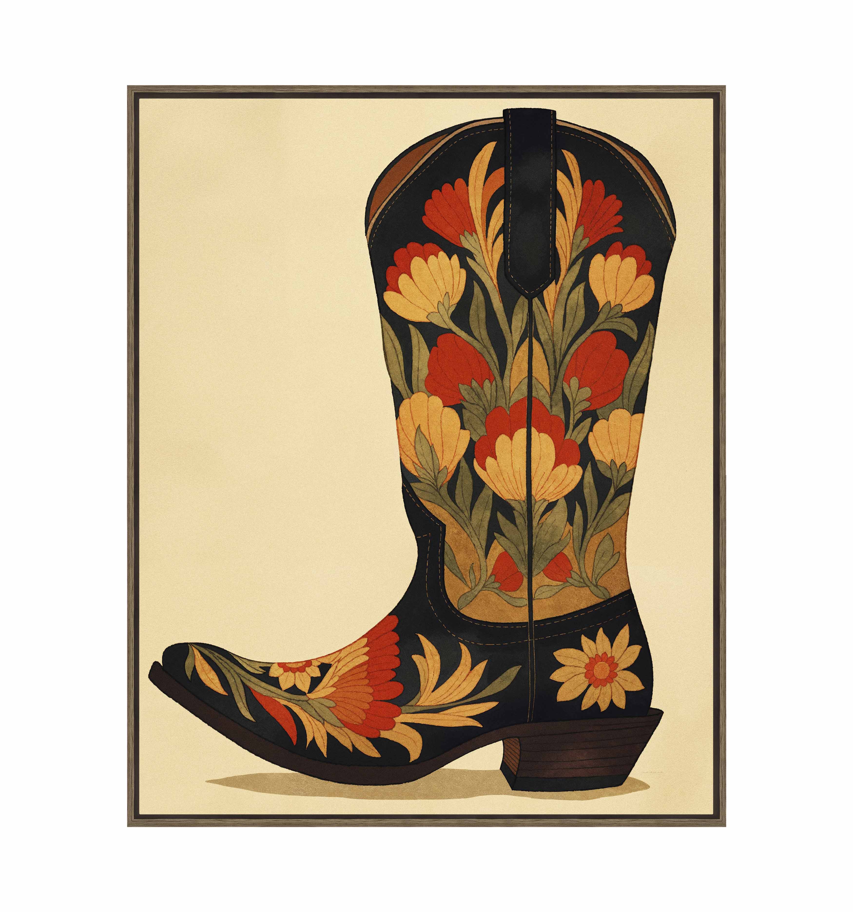 Honky Tonk Heels - Country Western Style High Heels for Women | Gallery Wrapped Canvas Wall Art Decor for Living Room, Bedroom & Bar