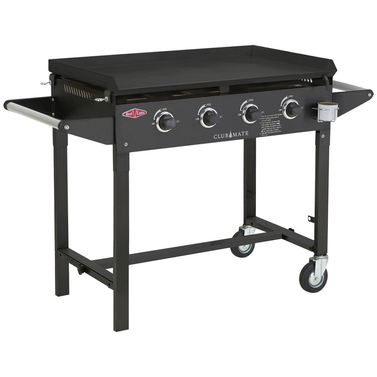 Beefeater Discovery Clubmate 4 Burner Flat Top LPG BBQ Grill BD16740 - Outdoor Gas Barbecue for Backyard, Patio & Camping Cooking