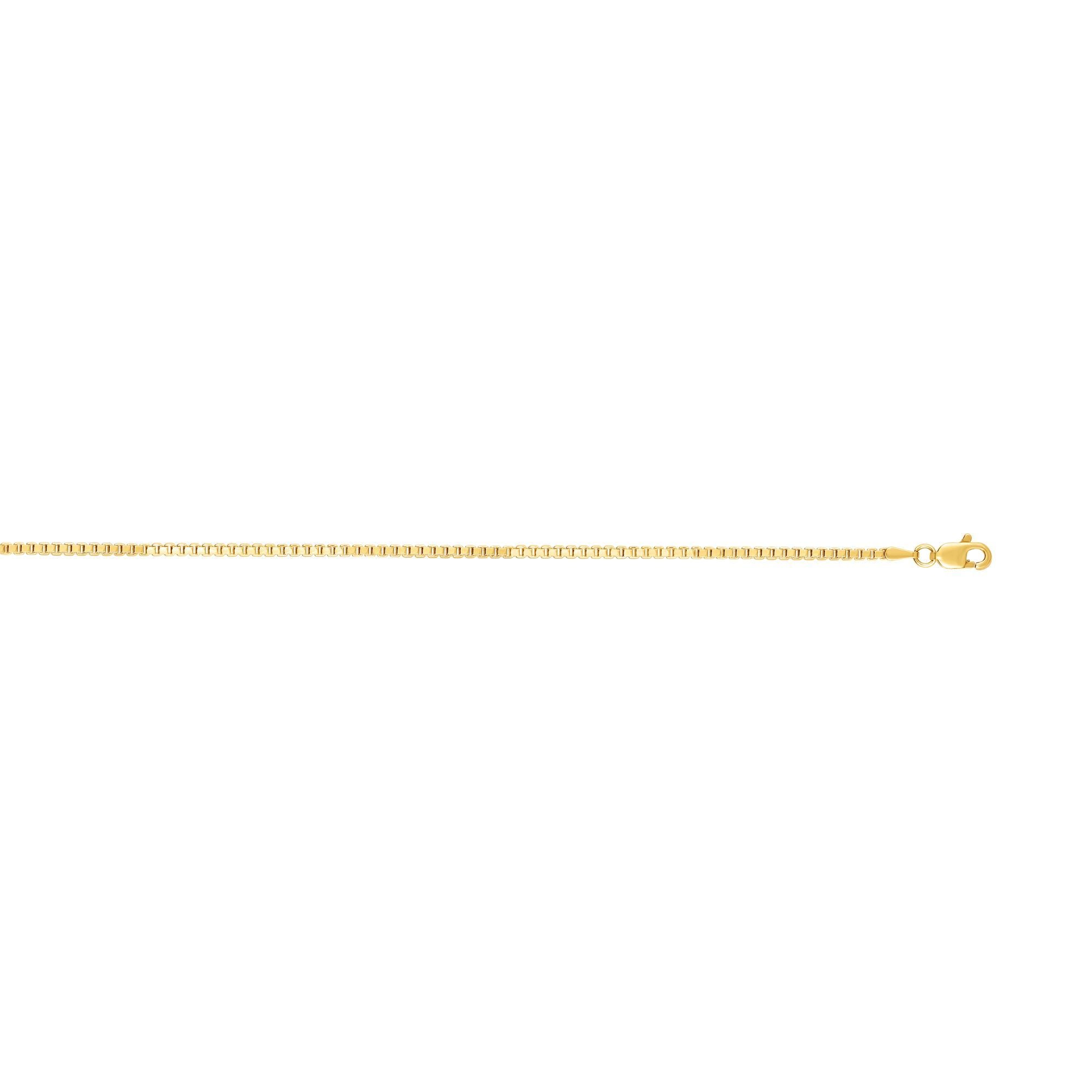 14K Gold 1.8mm Semi-Solid Box Chain Necklace for Women - Dainty Layering Jewelry for Everyday Wear, Gifts & Special Occasions