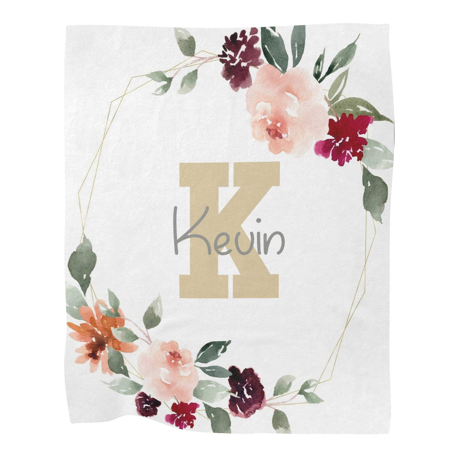 Personalized Floral Baby Blanket with Name - Super Soft Fleece Nursery Blanket for Boys & Girls - 30x40 Inches - Perfect for Birthdays, Baby Showers & Nursery Decor