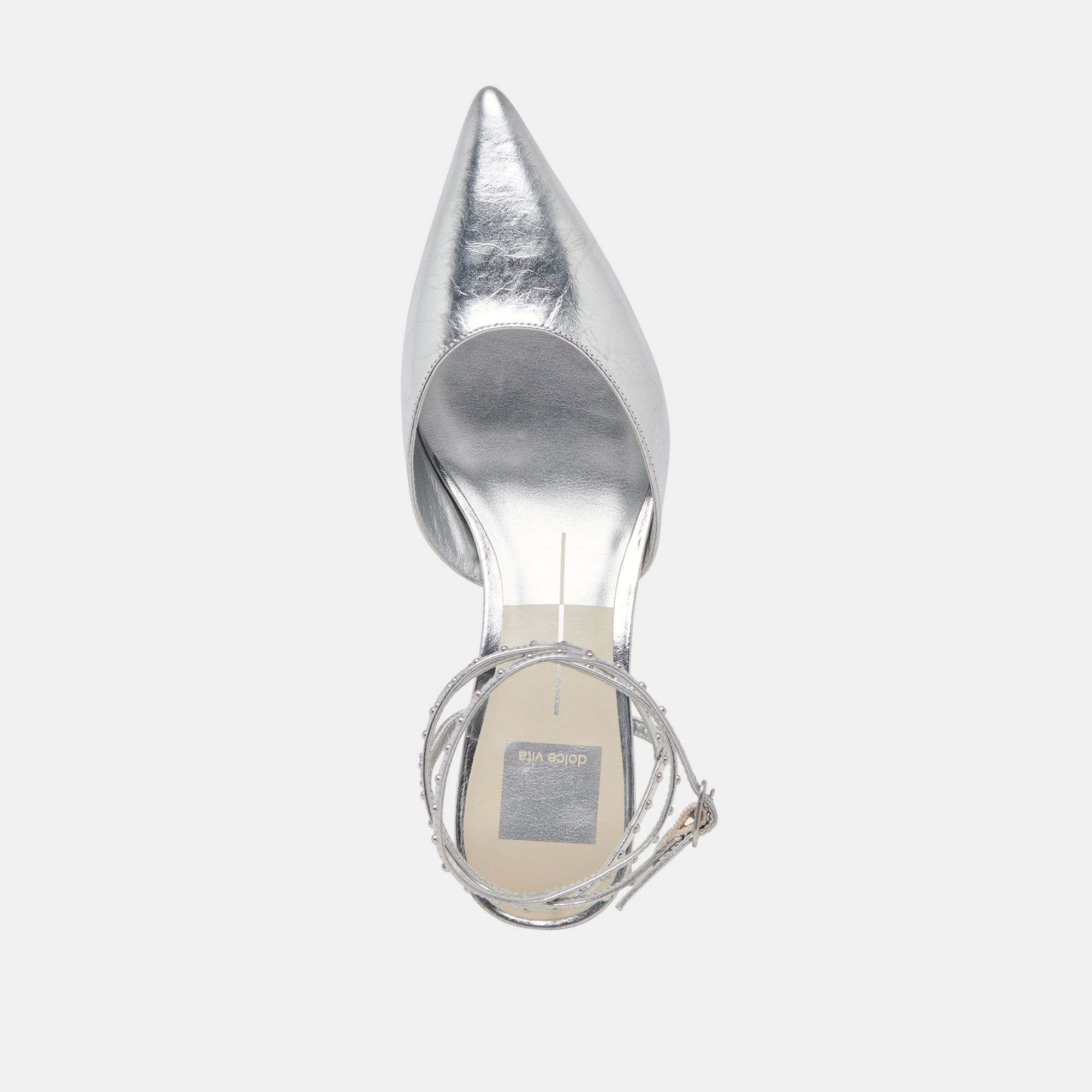 LOKLYN Silver Crinkle Patent Stud Heels for Women - Stylish Party & Evening Shoes for Weddings, Prom, and Night Out