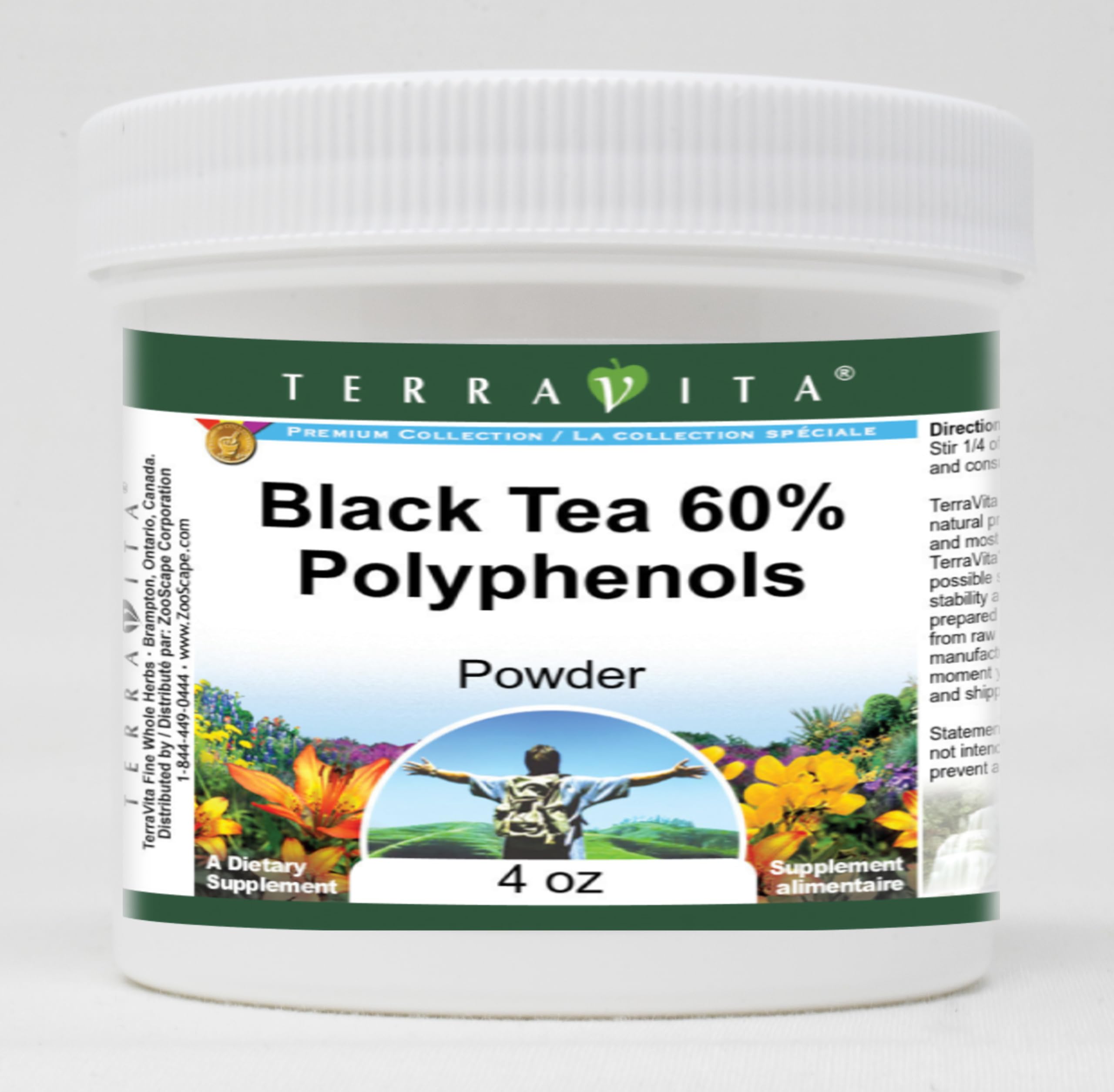 Premium Black Tea Extract Powder - 60% Polyphenols, 4 oz (ZIN: 519365) | Antioxidant Supplement for Immune Support & Wellness