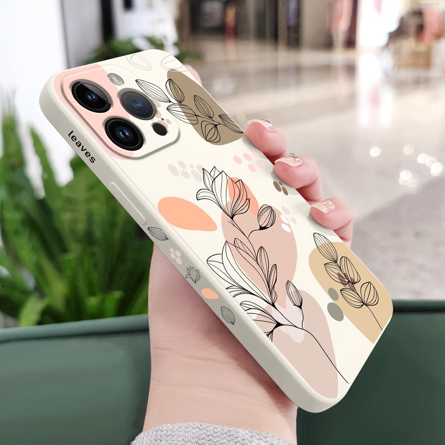 Premium Shockproof iPhone 15 Pro Max Case with Morandi Floral Design - Soft Protective Cover with Camera Lens Protection | Perfect for Everyday Use, Travel & Outdoor Activities