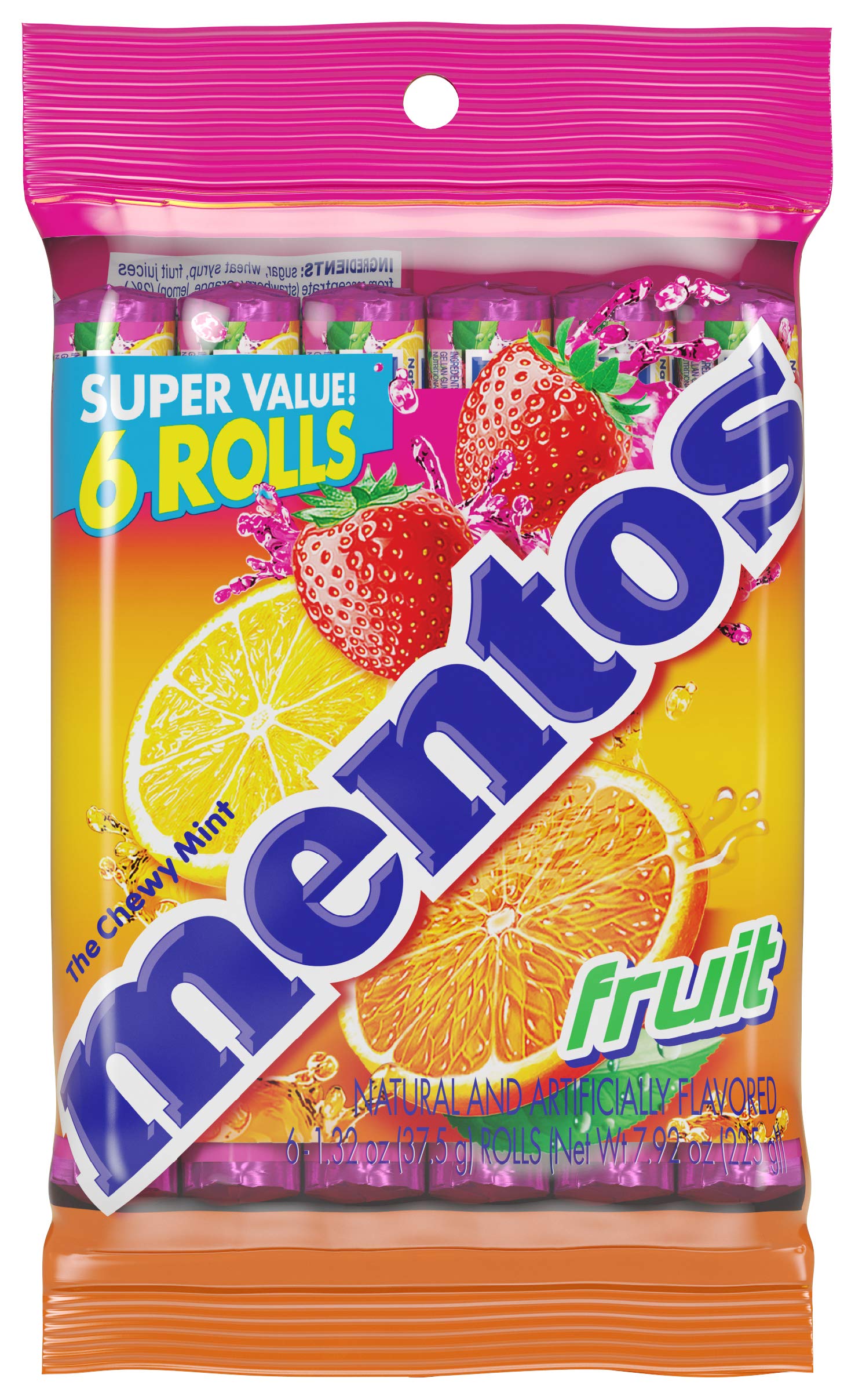 Mentos Chewy Fruit Candy Rolls Bundle - 15 Pieces + 6 Rolls Assorted Flavors | Bulk Candy for Parties, Office Snacks & On-the-Go Treats