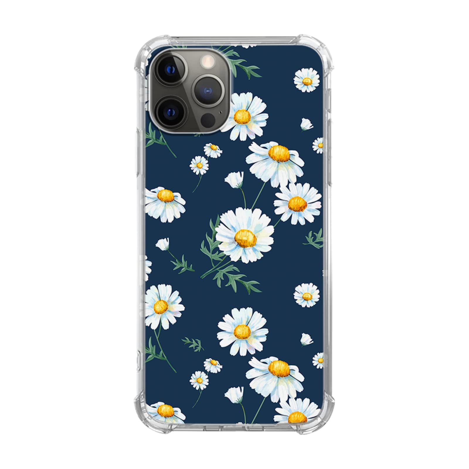 **Aesthetic Daisies Blue Phone Case for iPhone 11 Pro Max - Trendy White Flowers TPU Bumper Cover for Women & Men - Perfect for Everyday Use, Travel & Gifts**