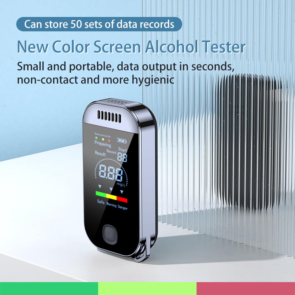 Shkalacar Professional Breathalyzer - High Accuracy Personal Alcohol Tester with Digital LED Display, USB Rechargeable & Sound Alarm - Perfect for Home Safety Checks, Party Drinking Monitoring and Workplace Sobriety Tests