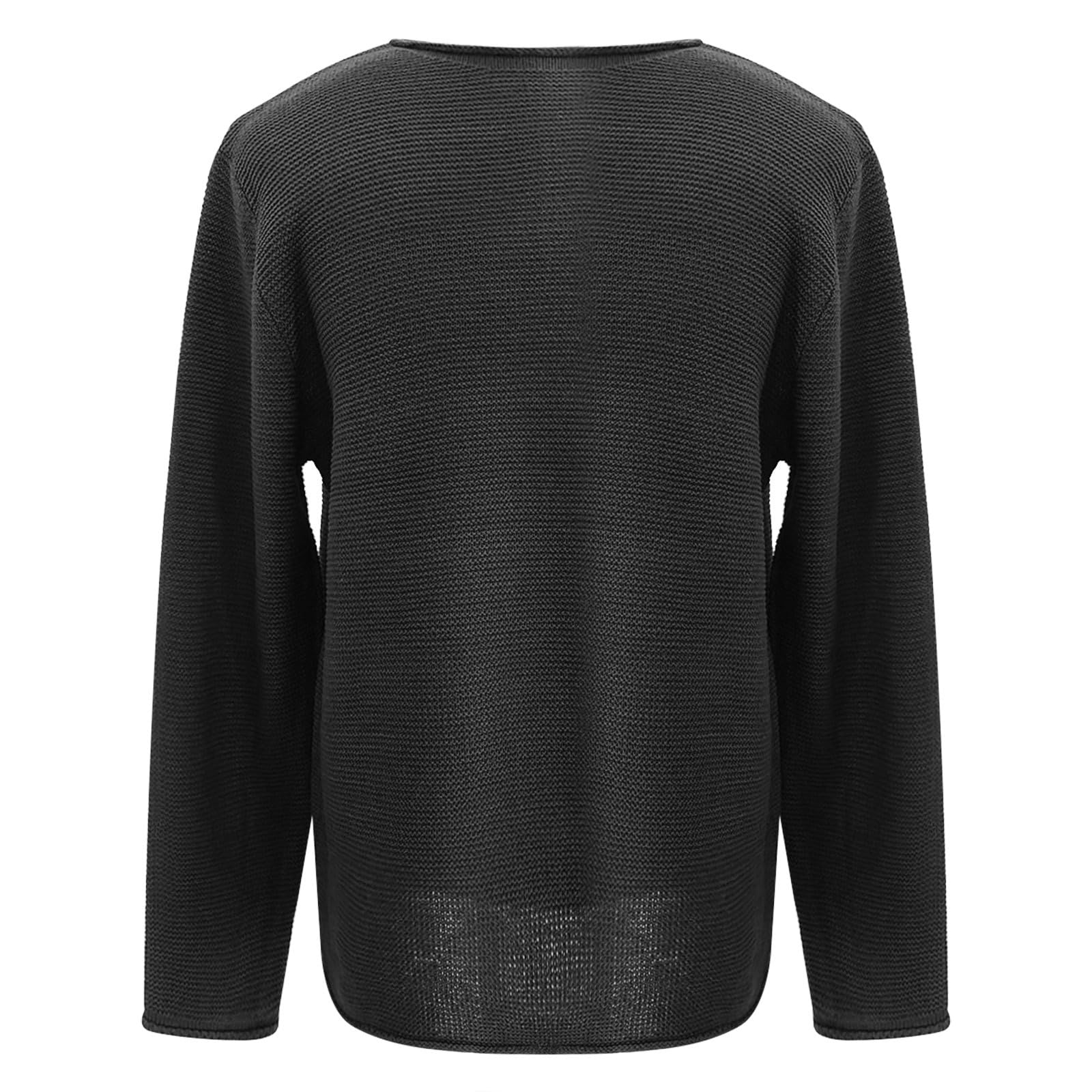 Men's Thermal Long Sleeve Shirt - Waffle Knit Crewneck Slim Fit Base Layer - Stretchy Pullover T-Shirt & Sweater for Winter, Outdoor Activities & Casual Wear