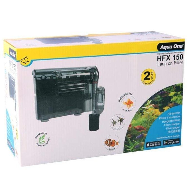 Aqua One HFX 150 Hang On Back Power Filter for Aquariums - 150L Capacity, 500L/h Flow Rate - Ideal for Freshwater & Saltwater Fish Tanks, Turtle Tanks & Aquatic Plants