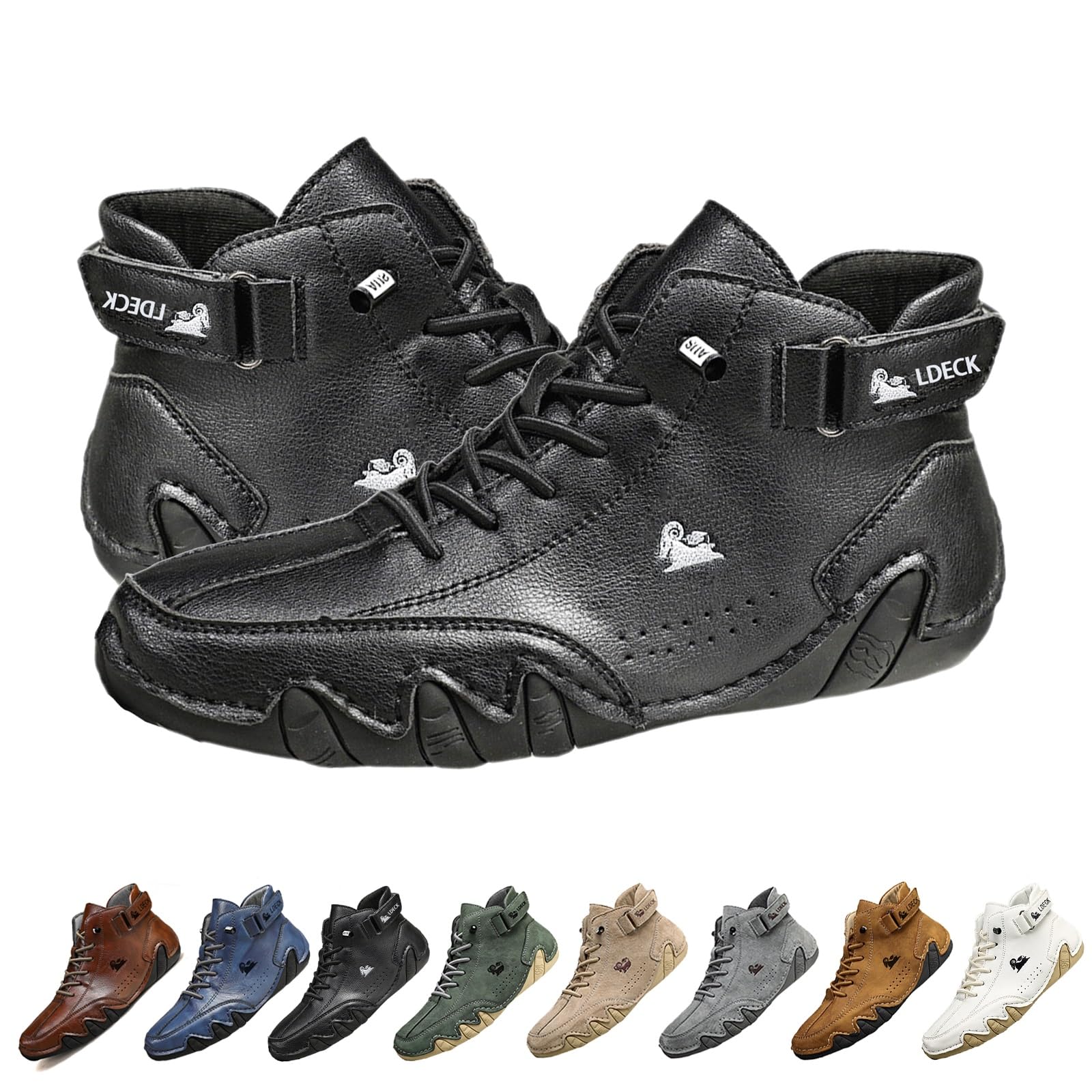 Italian Handmade Suede Velcro High Boots for Men - Waterproof, Non-Slip & Breathable Outdoor Casual Sneakers - Perfect for Hiking, Travel & Everyday Wear