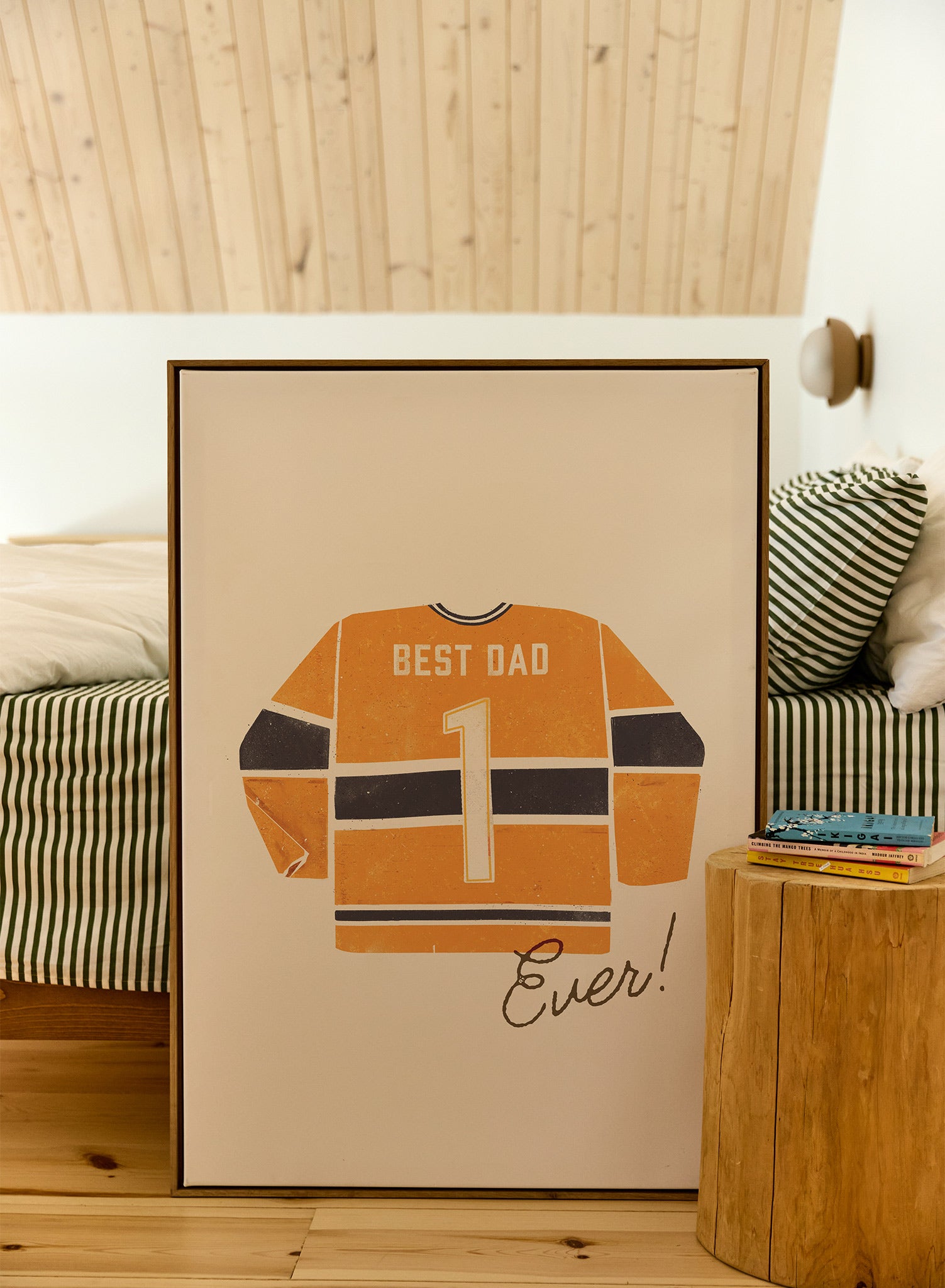 Best Dad Ever Poster - Yellow and Blue Design - Perfect for Father's Day Gifts, Home Decor & Office Wall Art