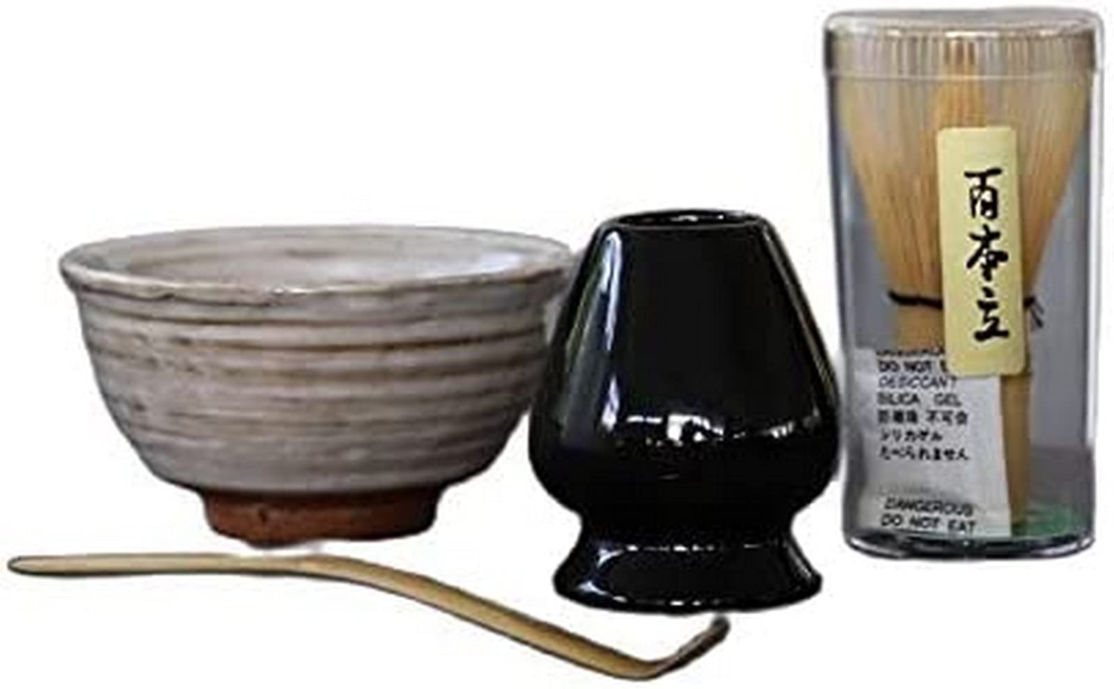 Premium 4-Piece Matcha Tea Set - Traditional Ceramic Matcha Bowl, Bamboo Whisk, Scoop & Holder - Japanese Tea Ceremony Gifts for Home, Kitchen & Tea Table Decor
