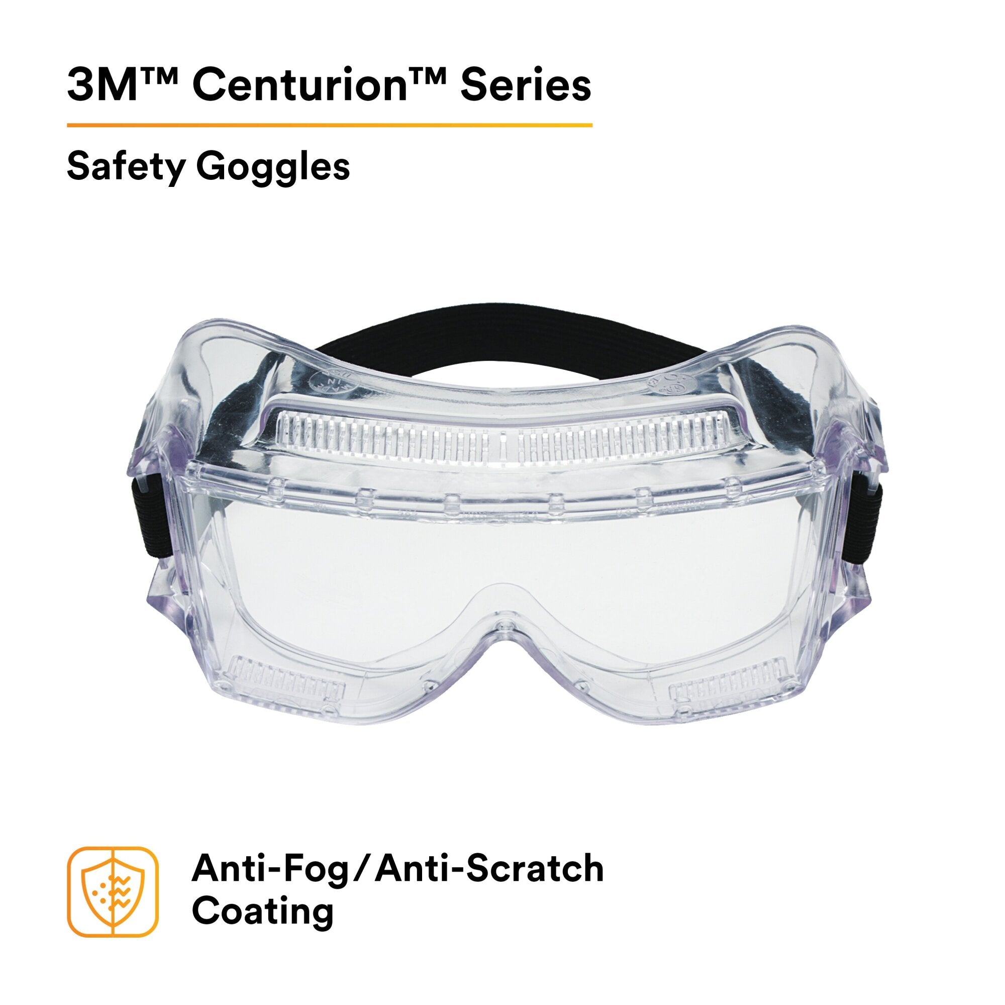 3M Centurion Impact Safety Goggles 452AF with Anti-Fog Clear Lens - Protective Eyewear for Construction, Lab Work & DIY Projects