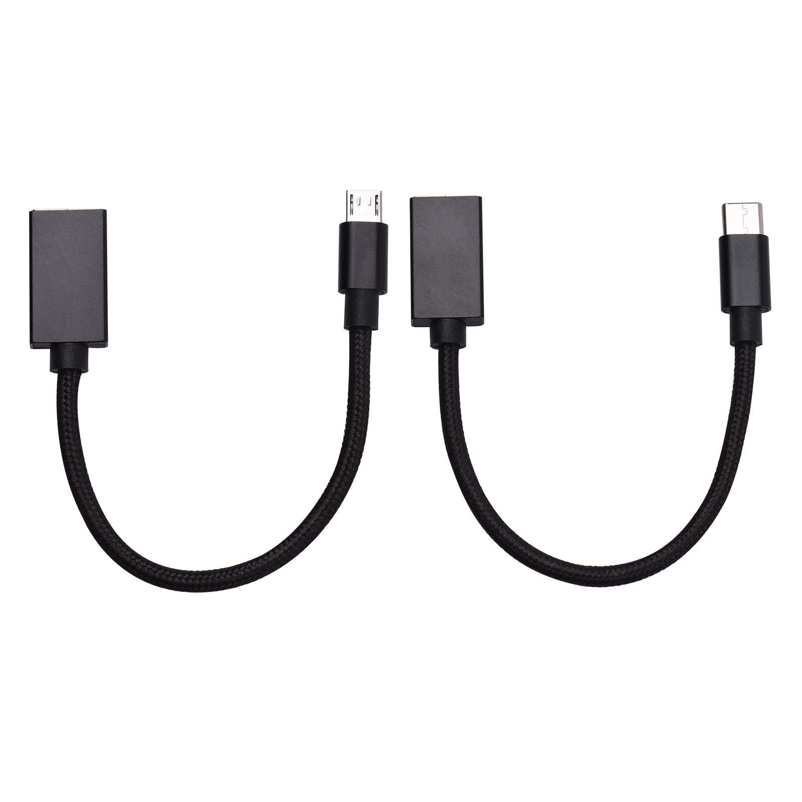 Aibesy OTG Cable USB C to USB Adapter & Micro USB to USB Converter - 2-in-1 Dual Connector for Data Transfer, Charging - Compatible with Graphics Tablets, Flash Drives, Smartphones (Perfect for Digital Artists & On-the-Go Professionals)