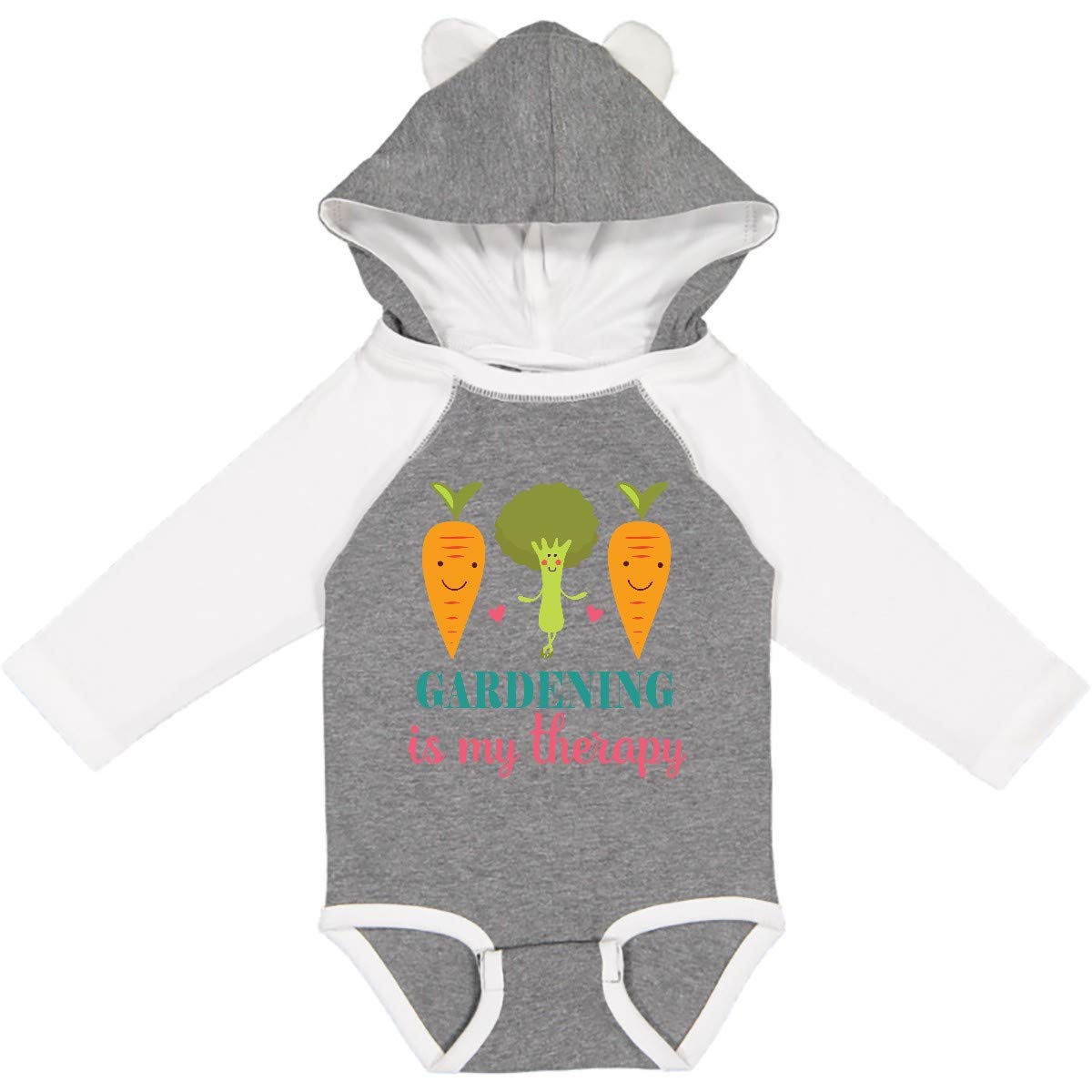 Inktastic Gardening is My Therapy Long Sleeve Baby Bodysuit - Comfortable Organic Cotton Onesie for Infants, Perfect for Playtime, Outdoor Activities & Family Photos
