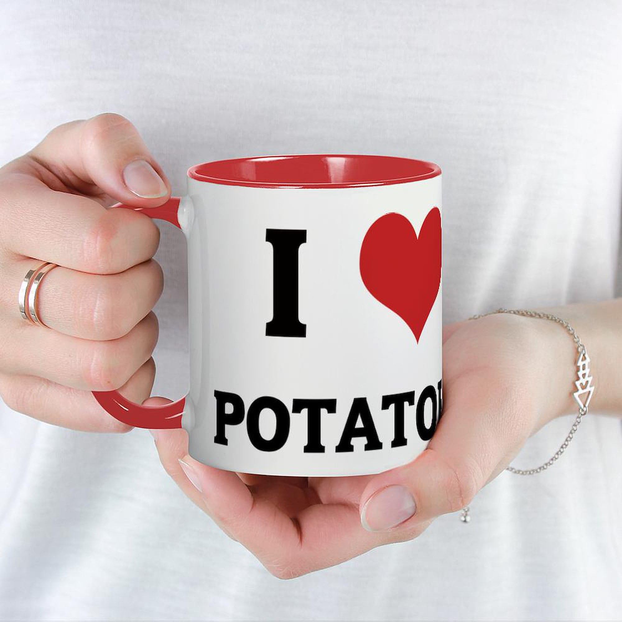 I Love Potatoes Ceramic Coffee Mug 11 oz (325 ml) - Perfect for Tea, Hot Chocolate & Office Use - Funny Gift for Potato Lovers