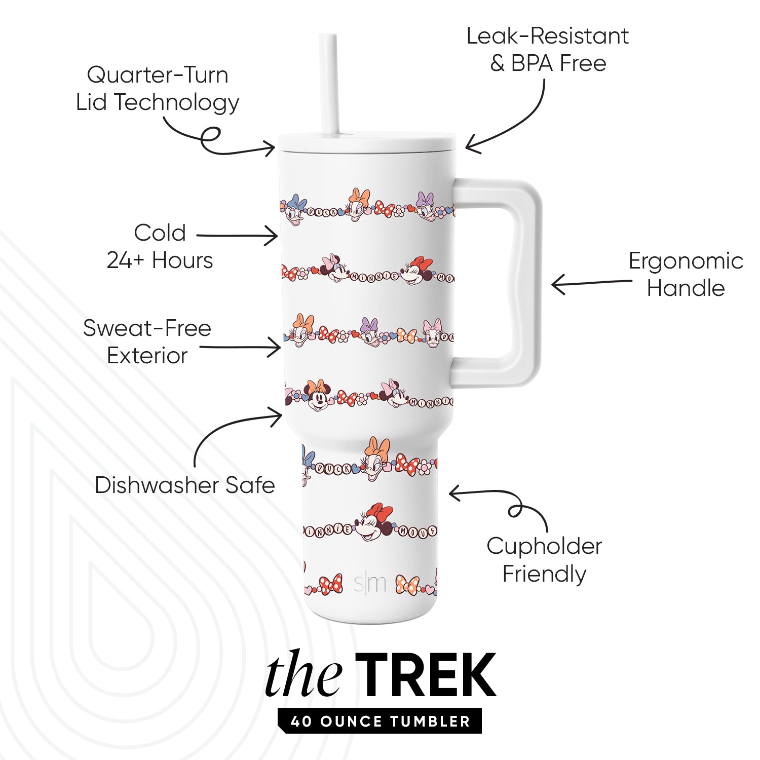 Disney Star Trek 40oz Stainless Steel Tumbler with Lid & Straw - Double Wall Vacuum Insulated for Hot & Cold Drinks - Perfect for Office, Gym, Travel & Outdoor Adventures