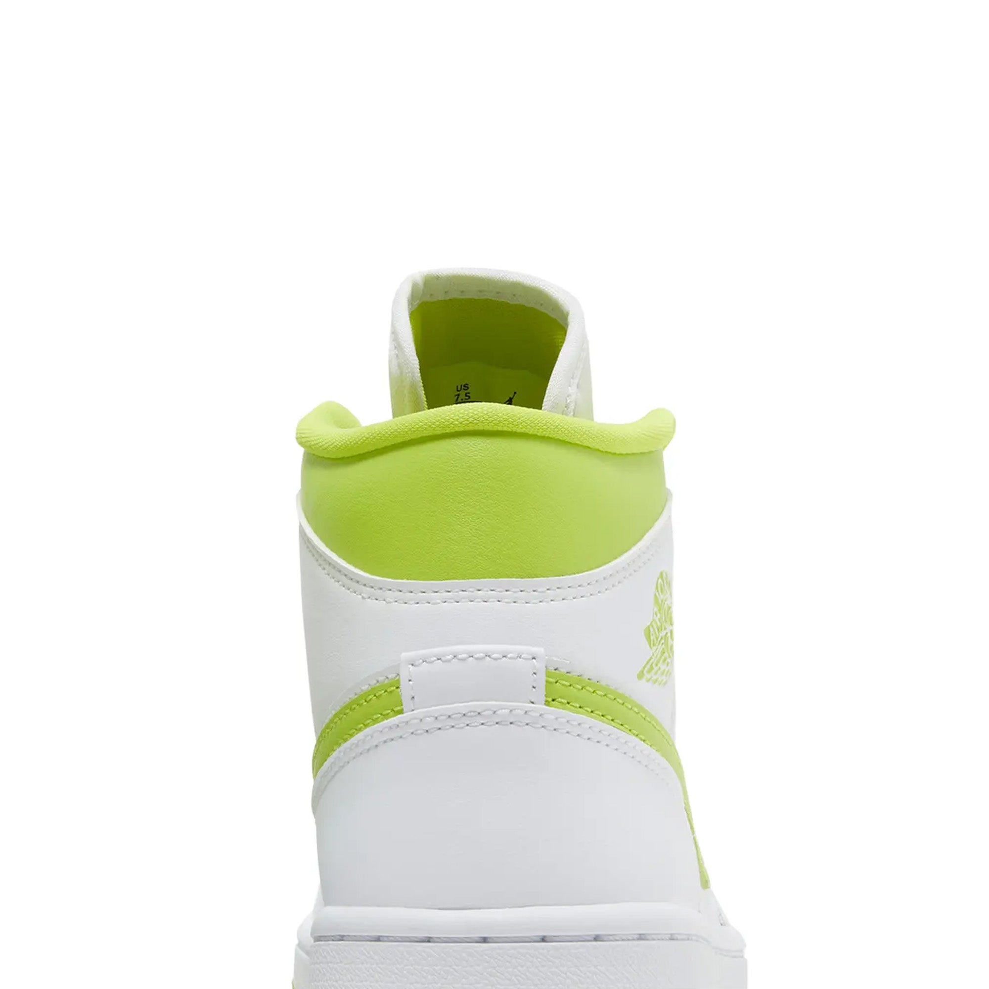 Air Jordan 1 Mid Sneakers - White & Lime Green Women's Basketball Shoes (2022 Release) | Casual Wear, Street Fashion & Gym Workouts