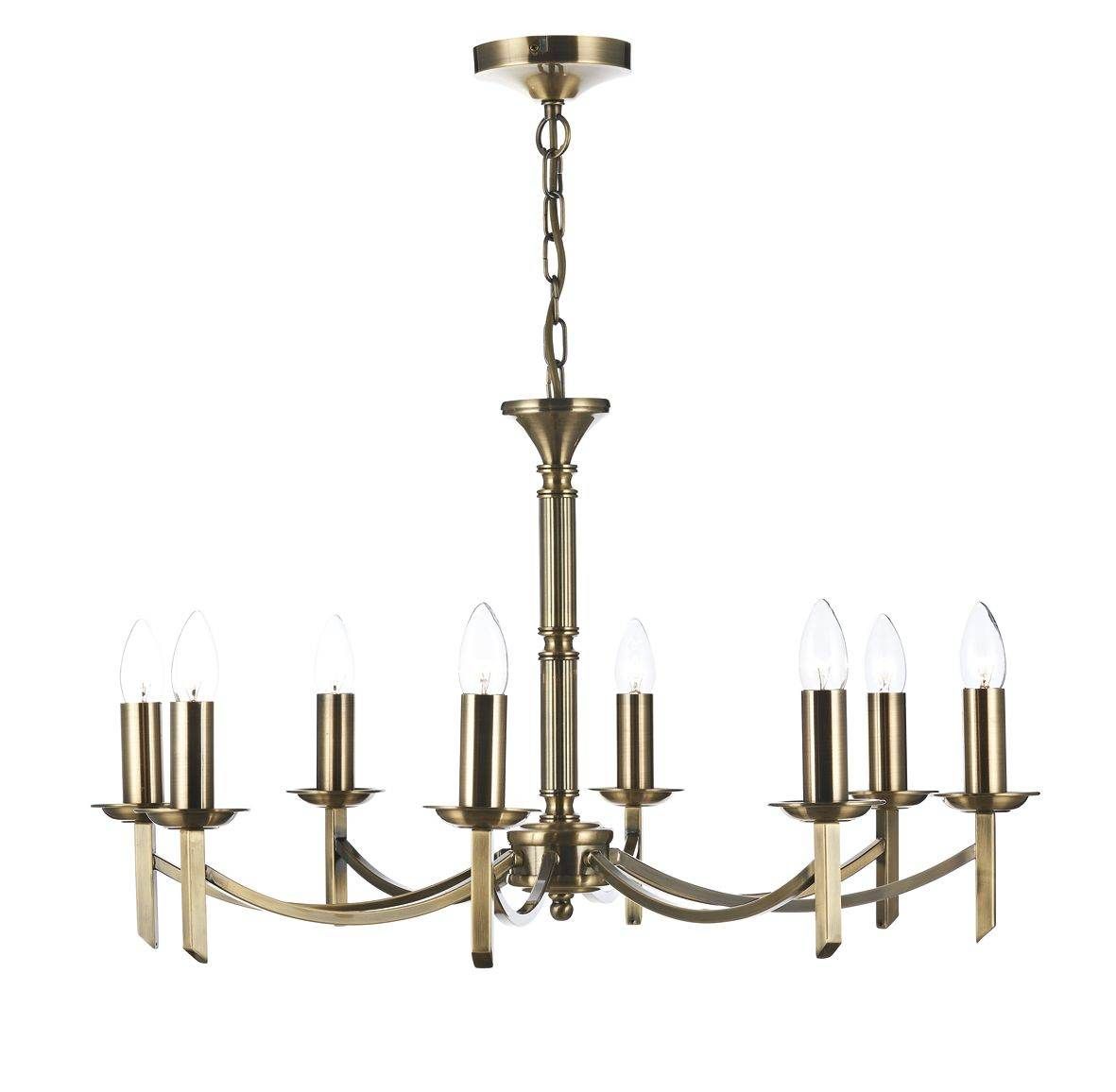 Ambassador 5/8Lt Dual Mount Light Fixture - Antique Brass & Satin Chrome Finish for Ceiling or Wall Lighting - Perfect for Living Room, Bedroom, or Hallway Decor