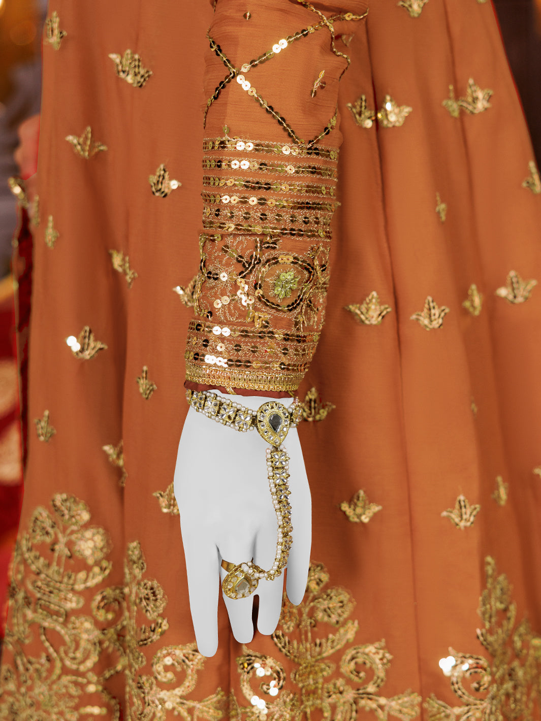 Elegant Chiffon Brown Stitched Suit by J. Junaid Jamshed - Perfect for Weddings, Parties & Formal Events