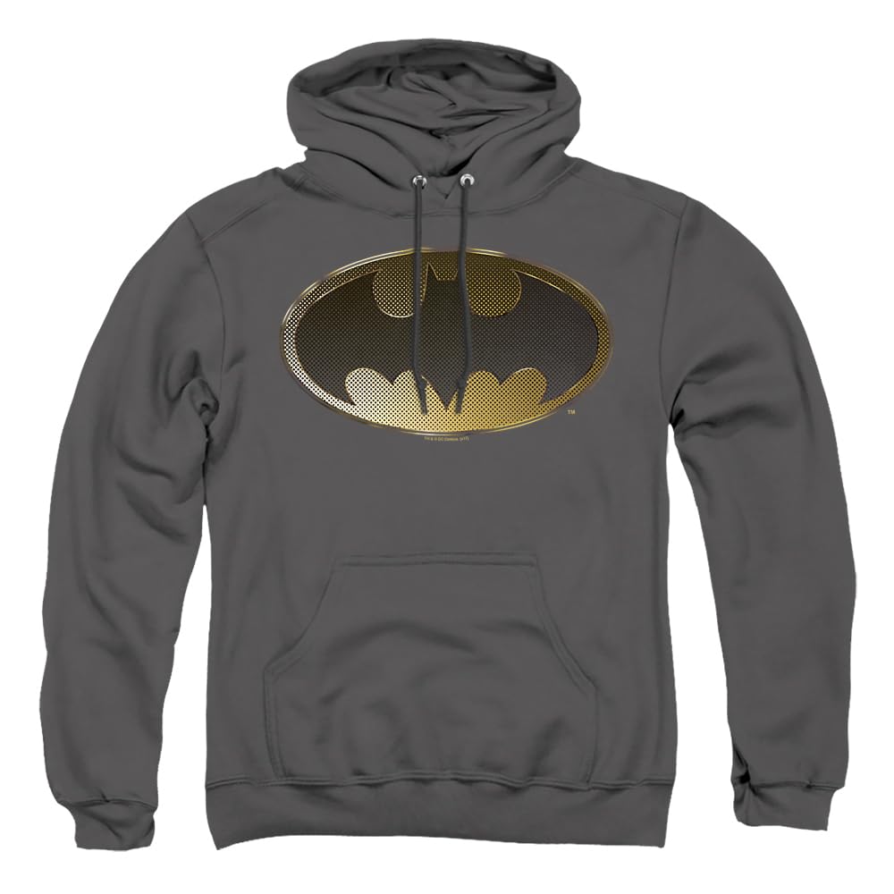 Trevco Batman Halftone Bat Unisex Hoodie for Men & Women - Soft Pullover Sweatshirt for Casual Wear, Cosplay & Superhero Fans