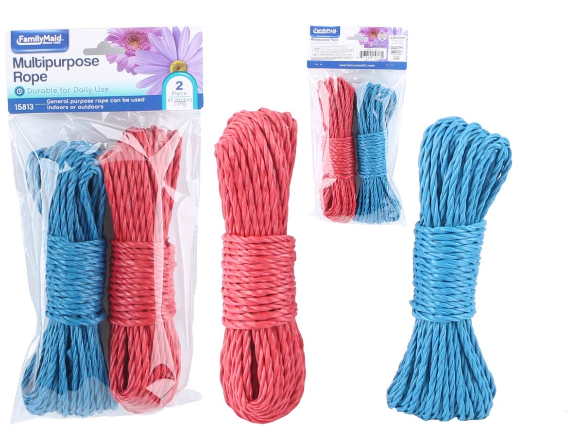Familymaid 15813 15m Rope Clothesline - 2-Piece Pack of 72 for Laundry Drying, Camping & Outdoor Use